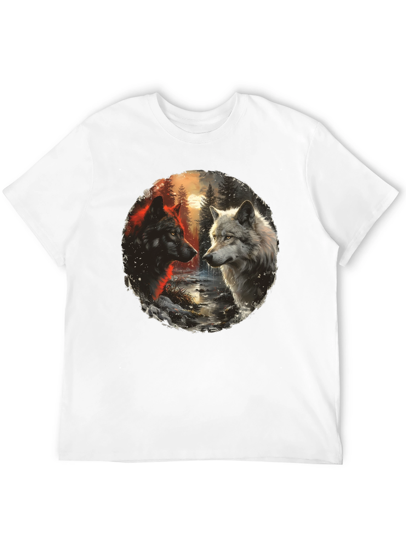 Wolf Encounter Graphic Tee - Black