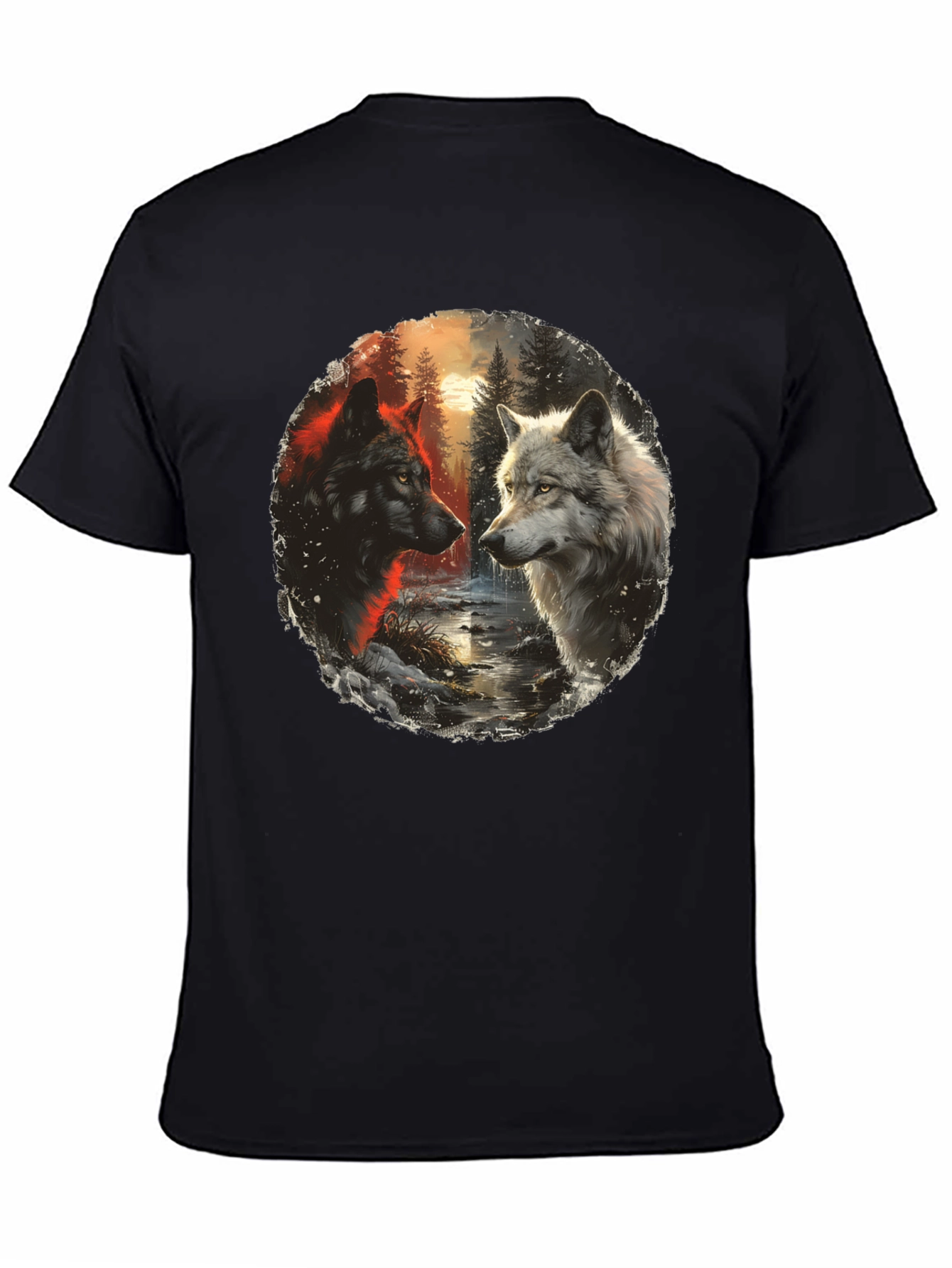 Wolf Encounter Graphic Tee - Black