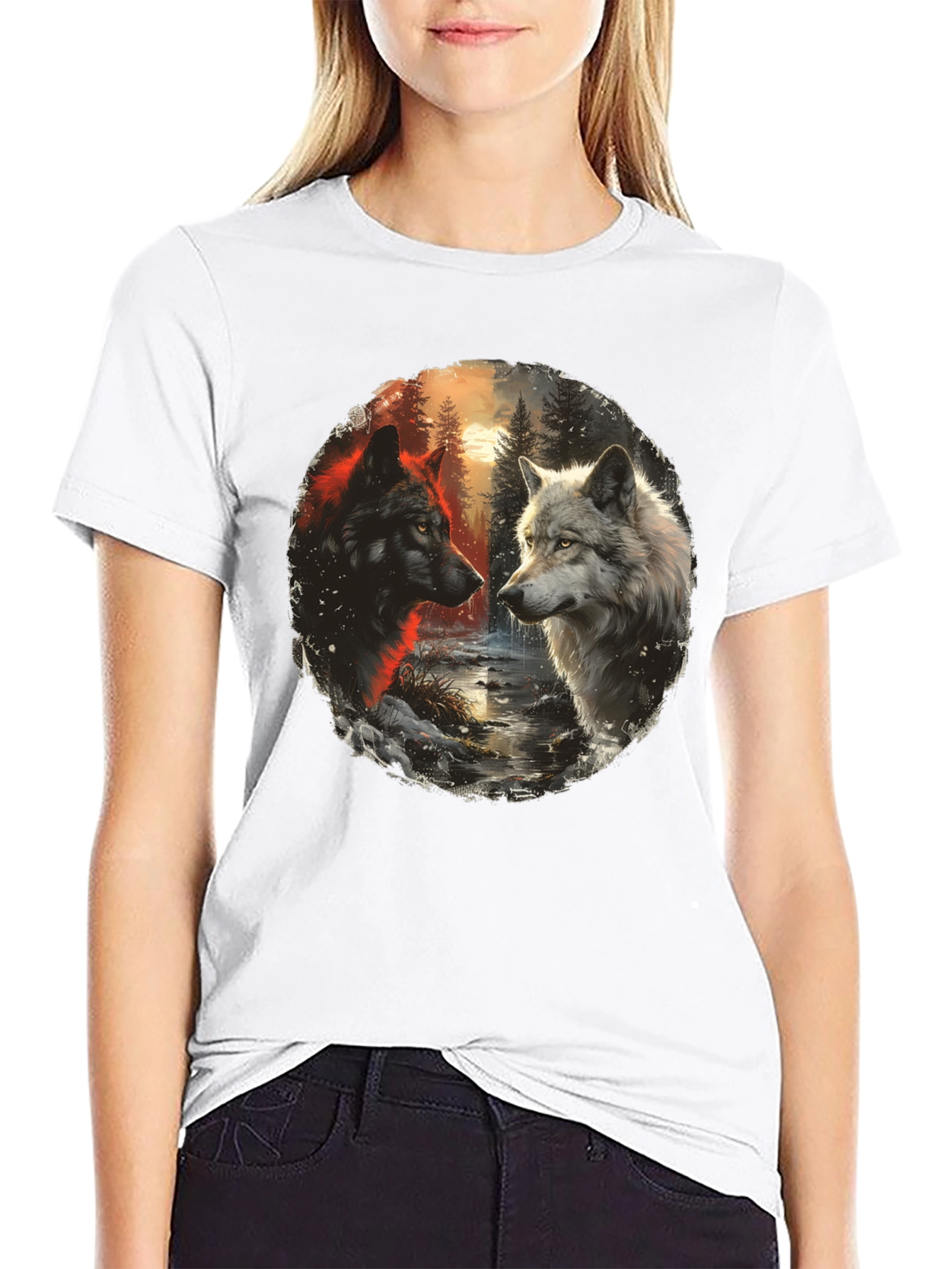 Wolf Encounter Graphic Tee - Black