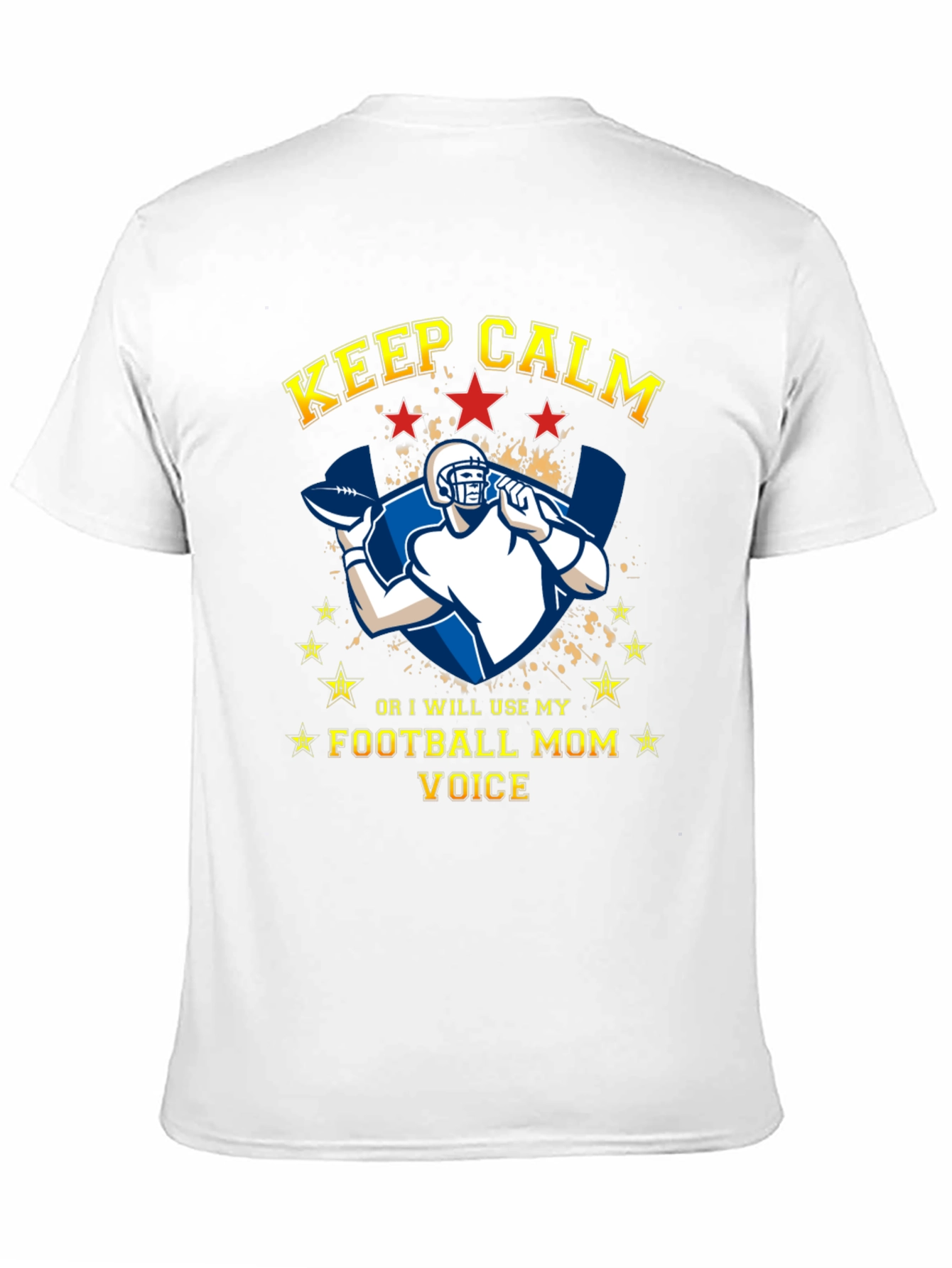 Keep Calm Football Mom Voice Graphic T-Shirt