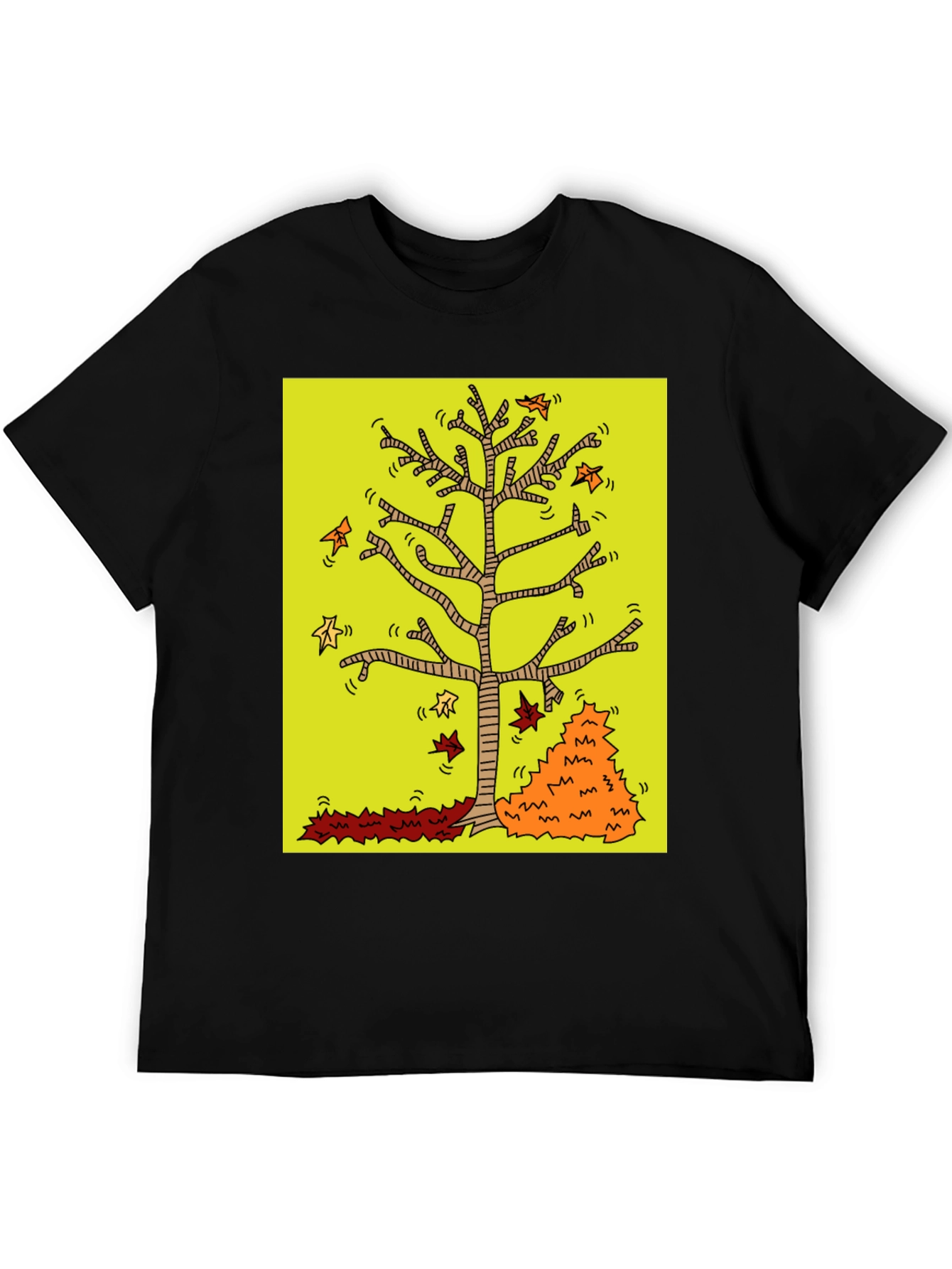 Autumn Tree Graphic Black T-Shirt