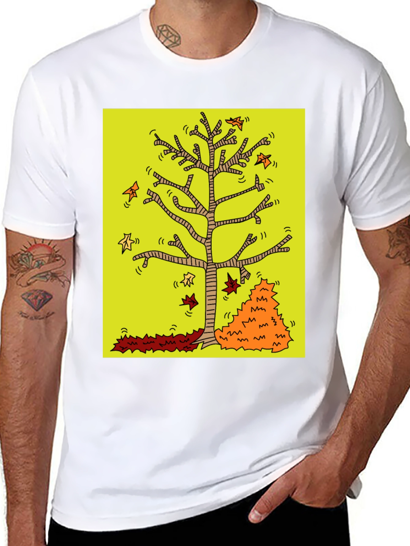 Autumn Tree Graphic Black T-Shirt