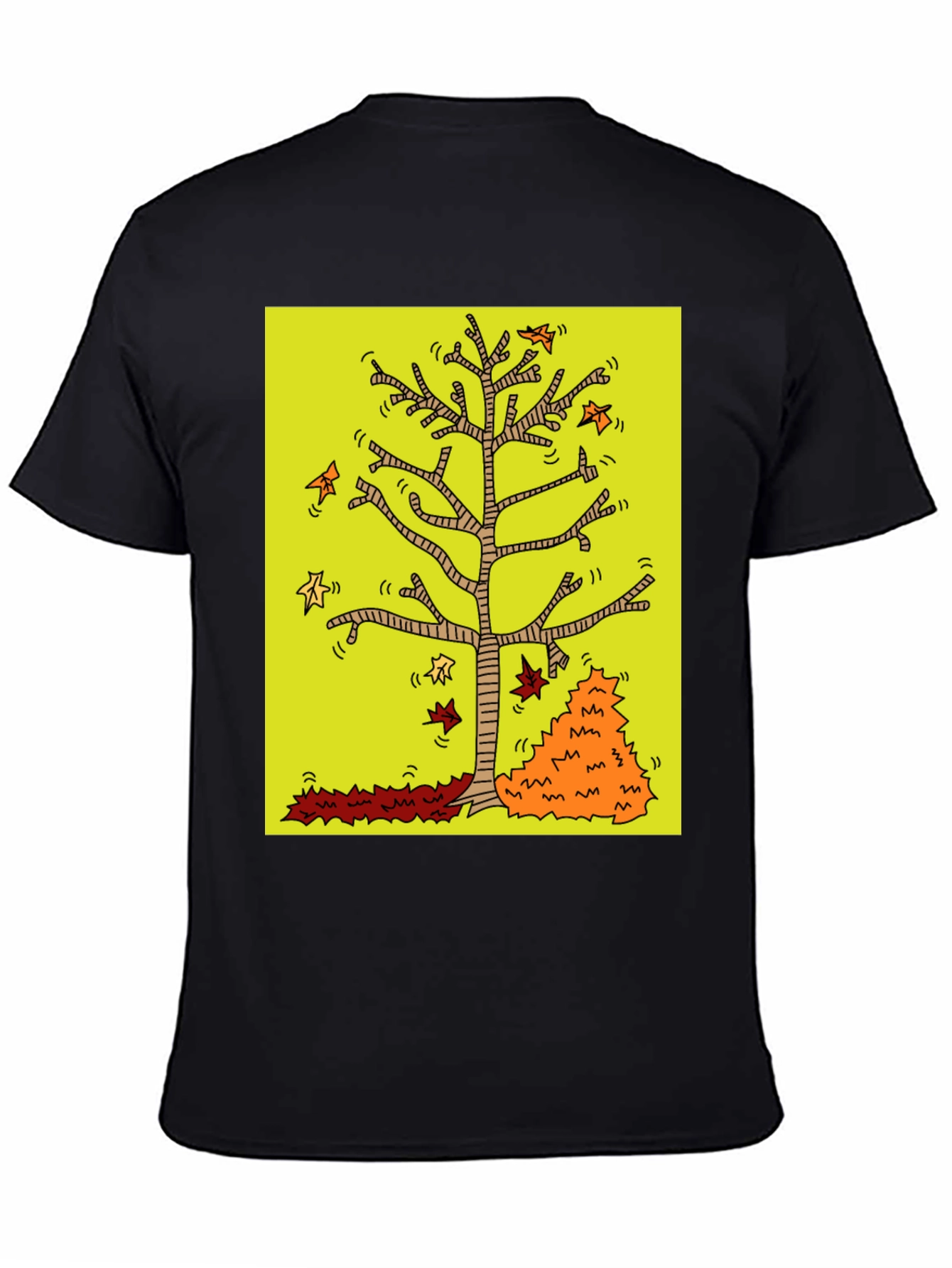 Autumn Tree Graphic Black T-Shirt