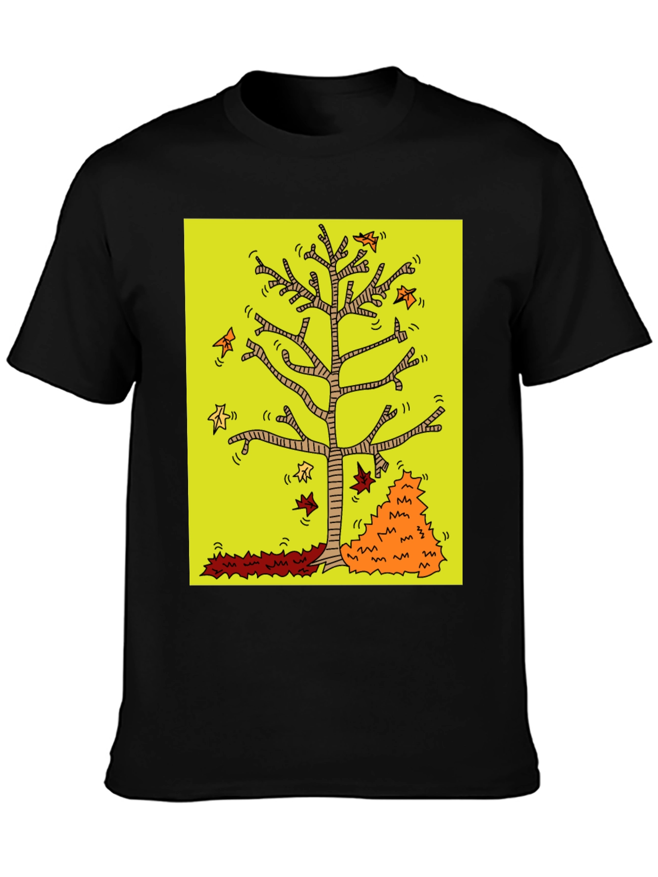 Autumn Tree Graphic Black T-Shirt