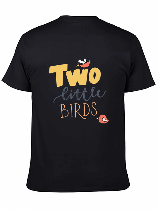 Two Little Birds Graphic Tee - Stylish Black T-Shirt