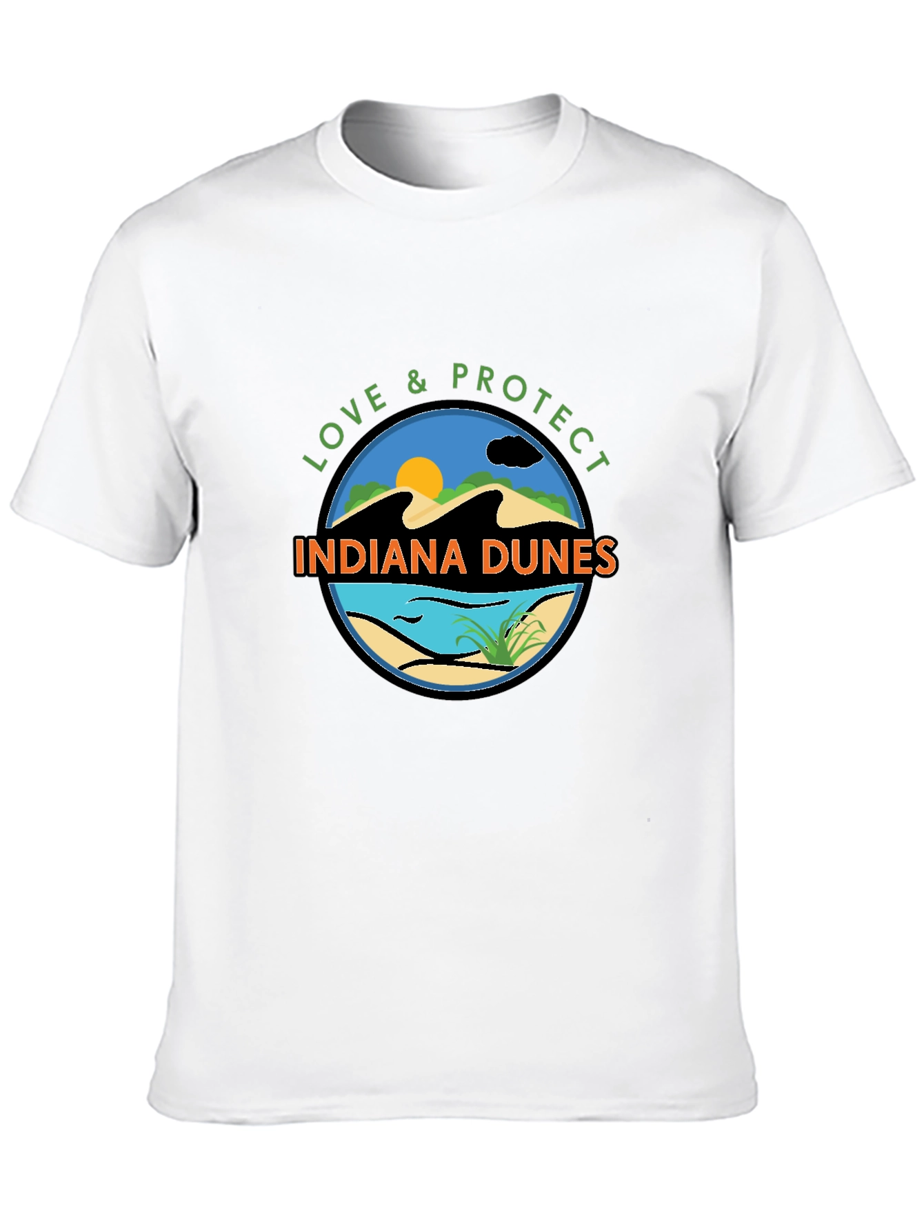 Indiana Dunes Love & Protect Black Graphic Tee