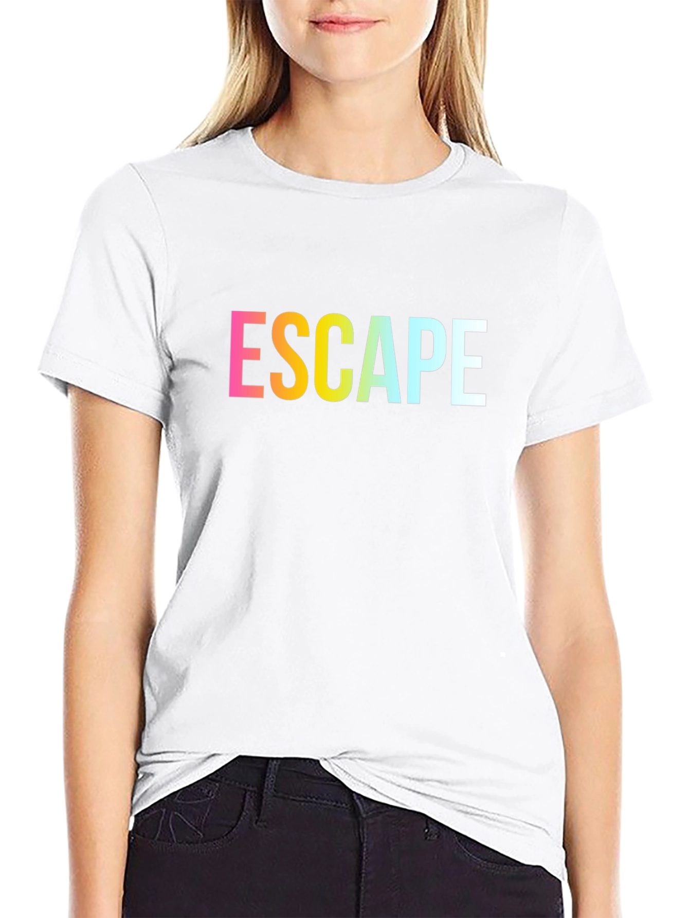 Escape Graphic Print Black T-Shirt