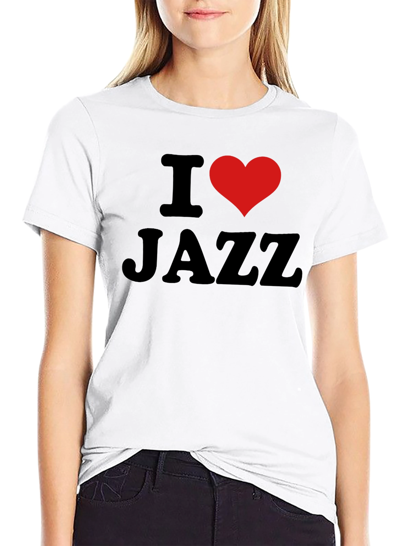 I Love Jazz T-Shirt - Black Cotton Tee
