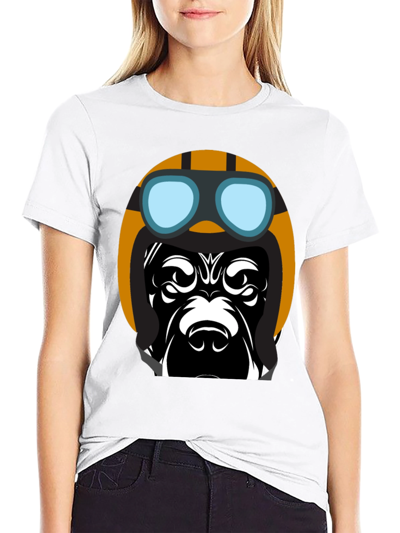 Cool Dog Pilot T-Shirt - Black Graphic Tee