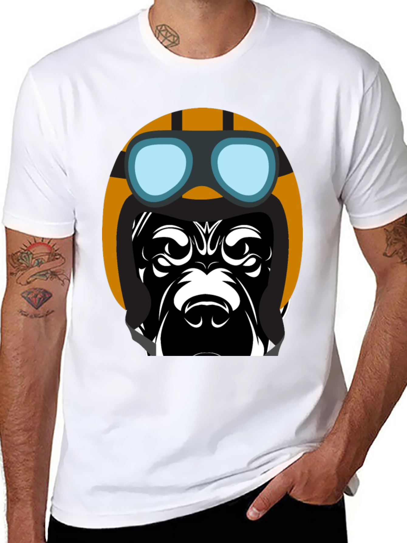 Cool Dog Pilot T-Shirt - Black Graphic Tee