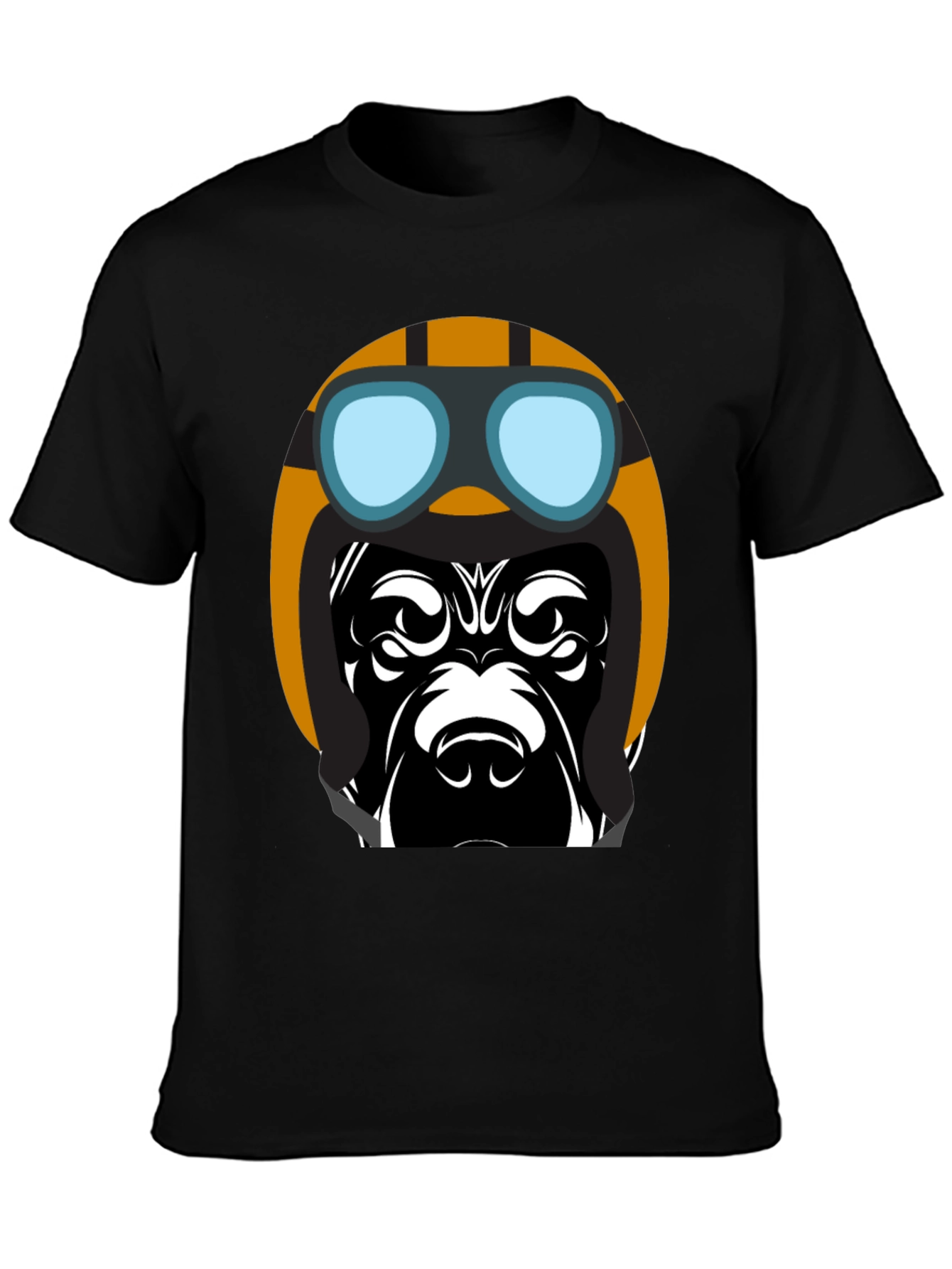 Cool Dog Pilot T-Shirt - Black Graphic Tee
