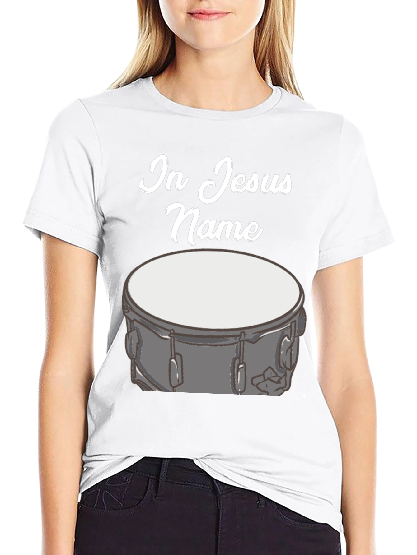 In Jesus Name Drum T-Shirt Black