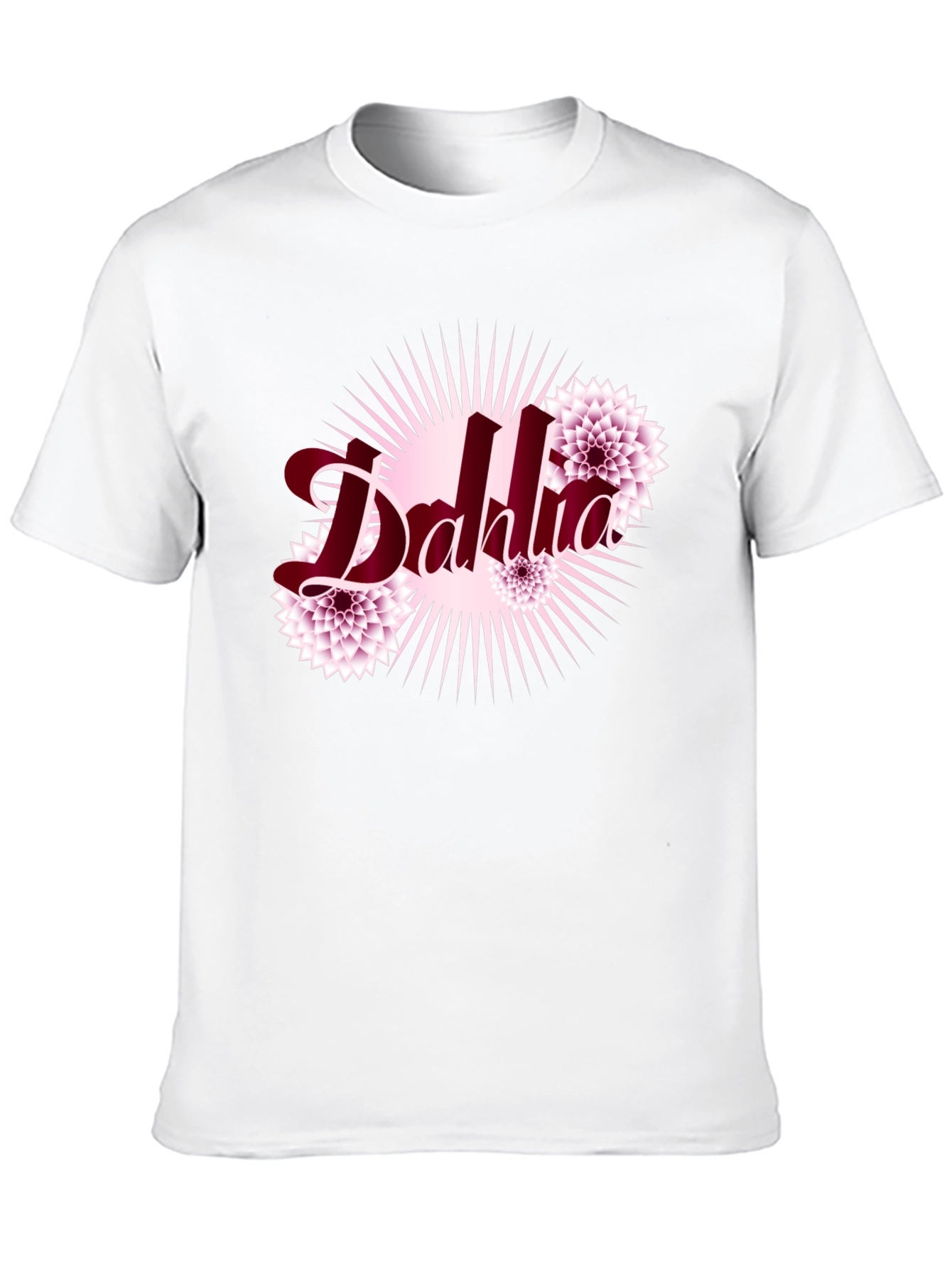 Dahlia Flower Graphic Black T-Shirt