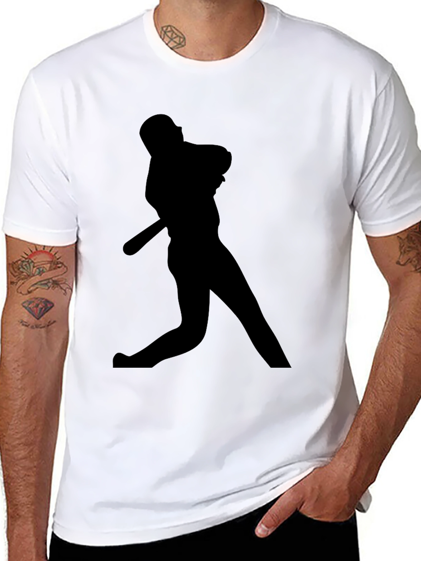 Baseball Silhouette Black T-Shirt