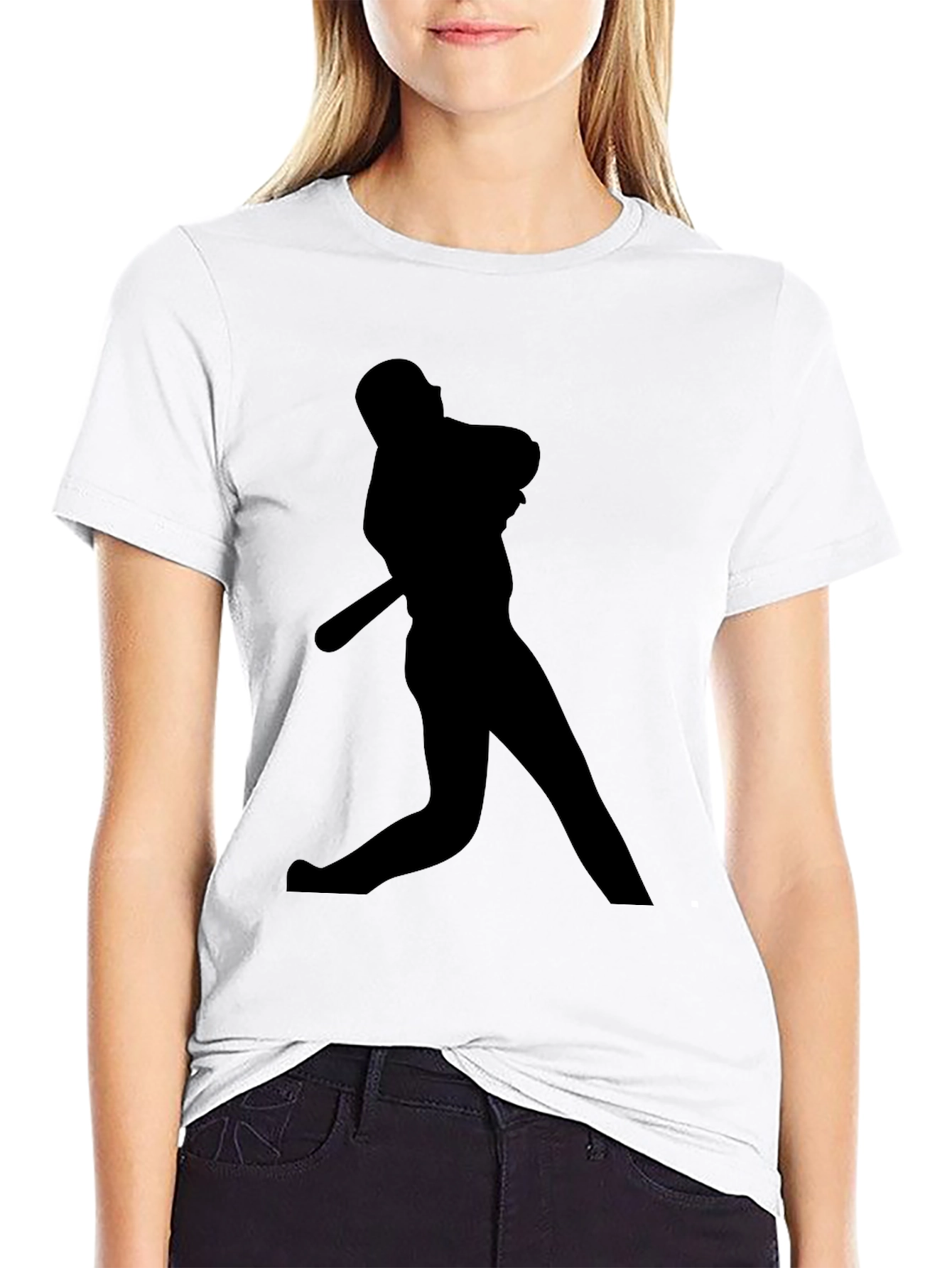 Baseball Silhouette Black T-Shirt
