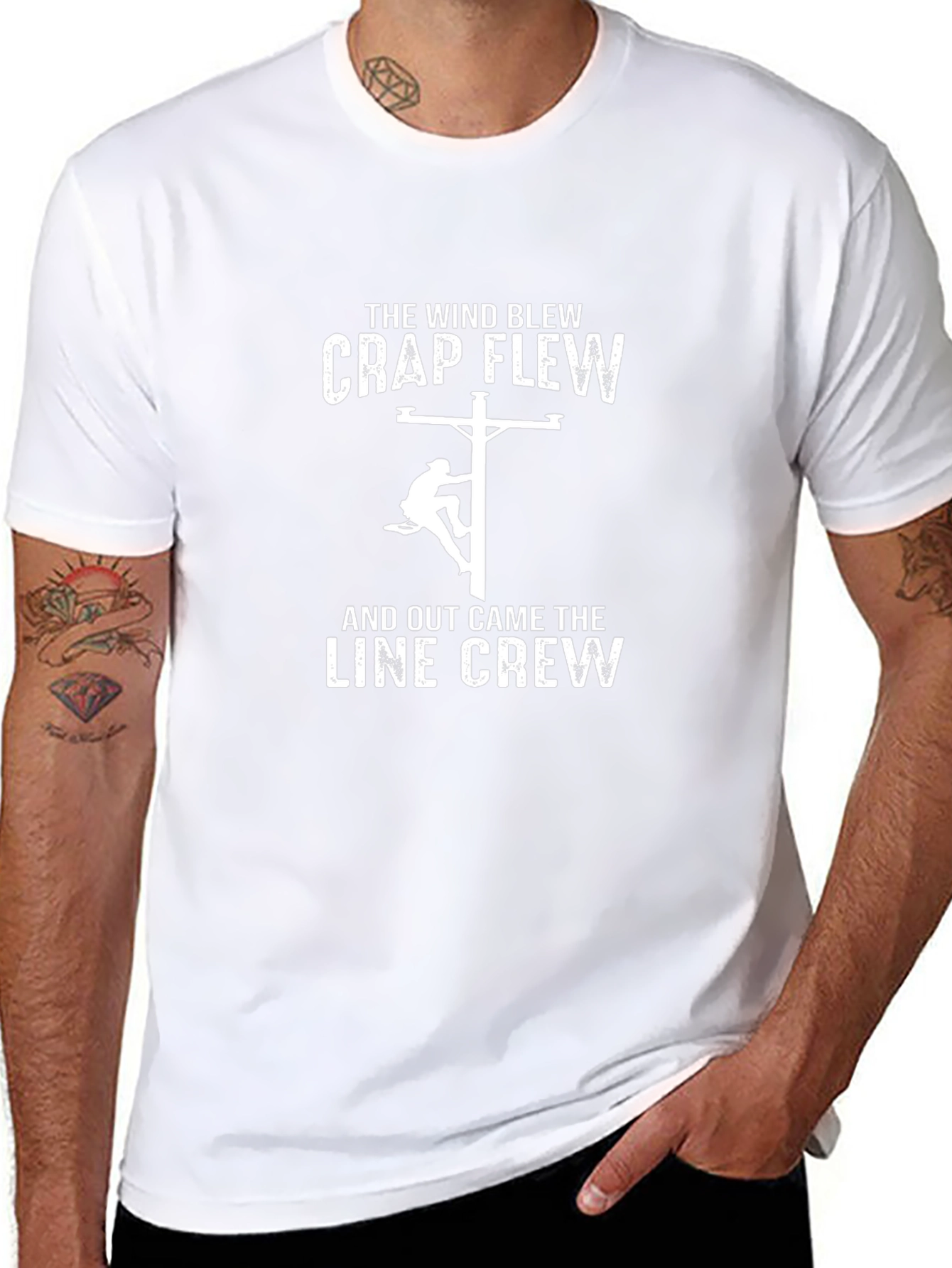Line Crew T-Shirt - Wind Blew Crap Flew