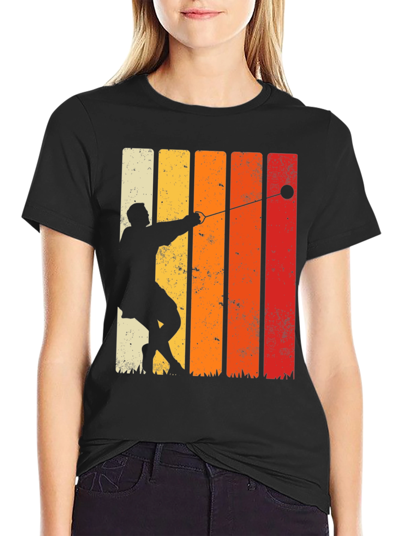 Retro Hammer Throw Silhouette T-Shirt