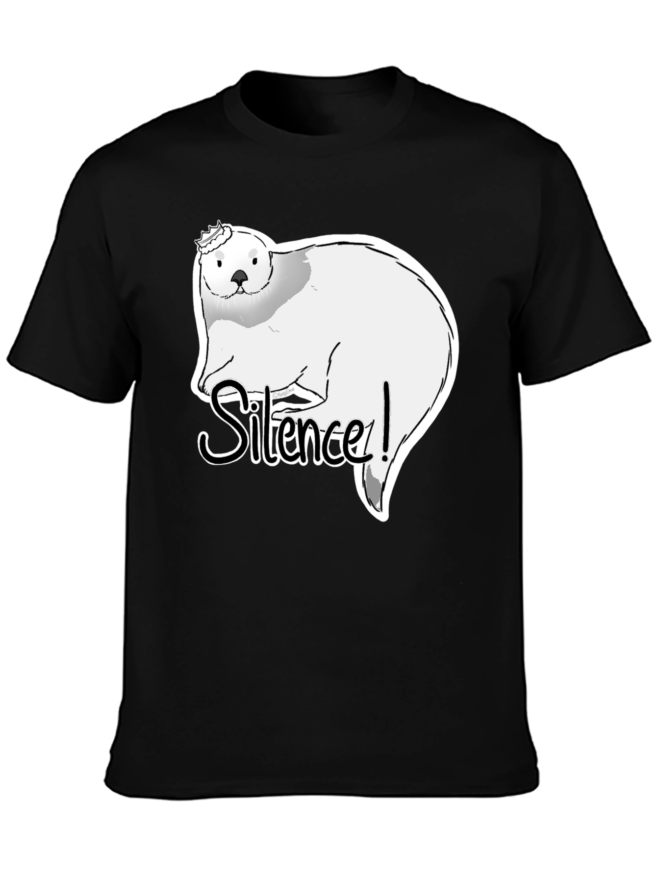 Silence! Otter Graphic T-Shirt - Black Cotton Tee