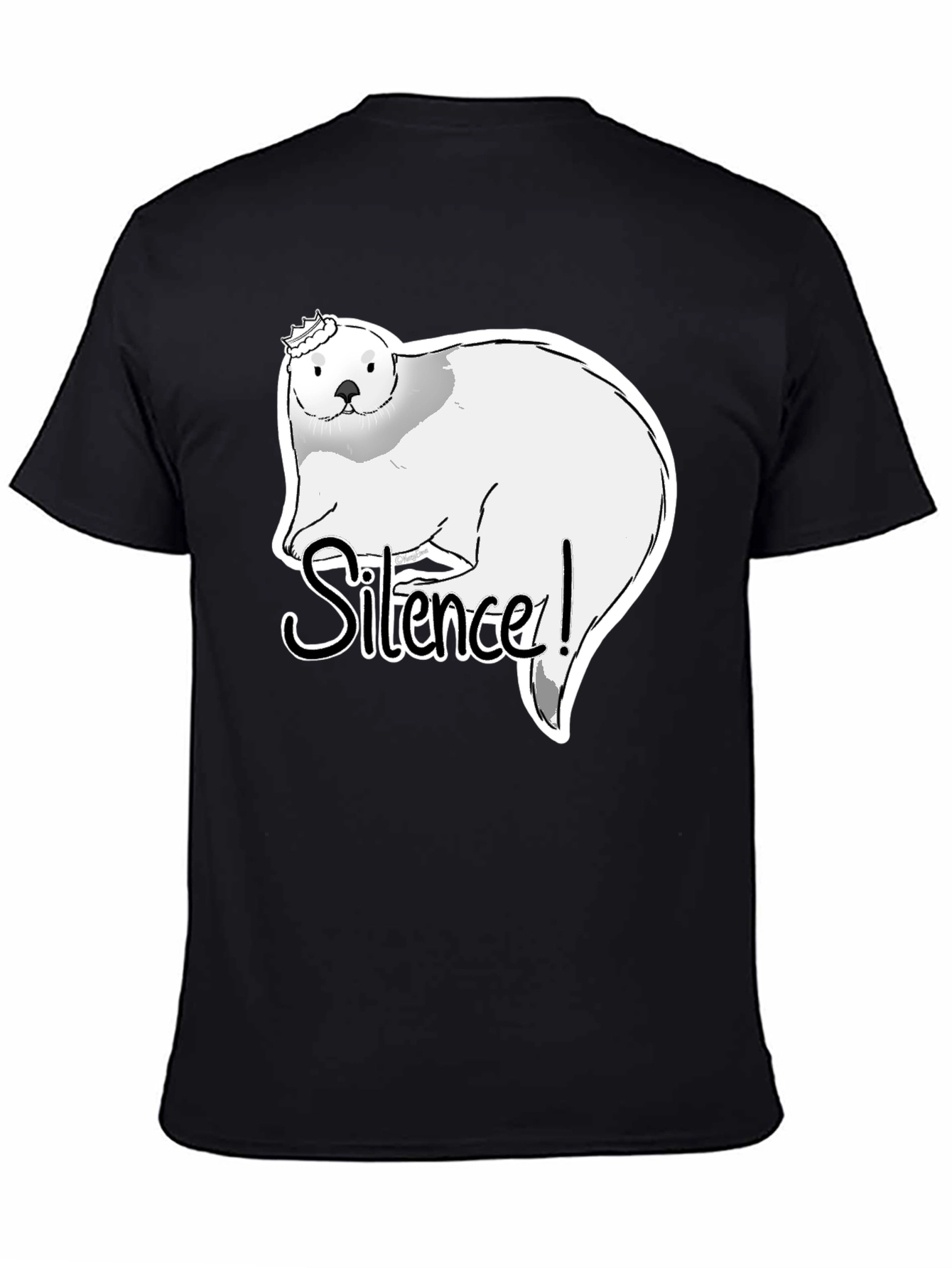 Silence! Otter Graphic T-Shirt - Black Cotton Tee