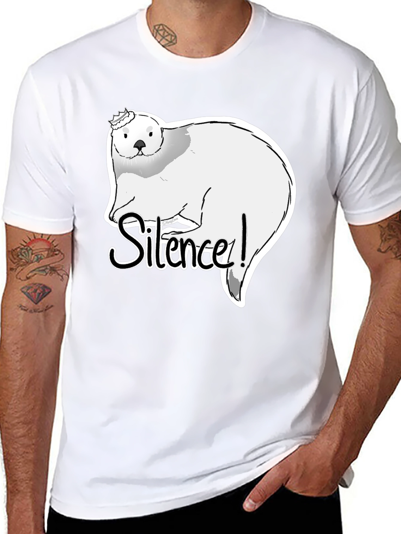 Silence! Otter Graphic T-Shirt - Black Cotton Tee