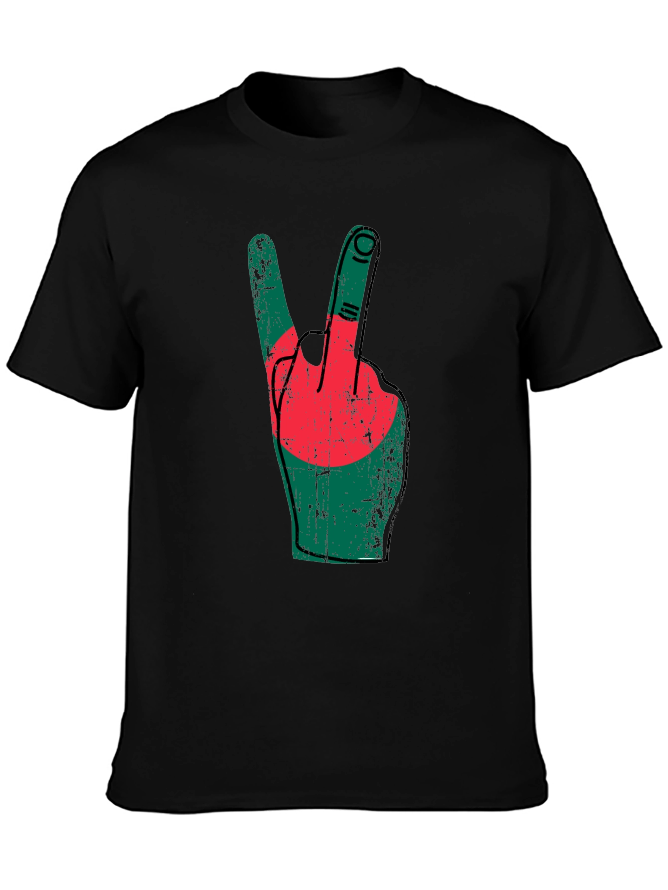 Bangladesh Flag Peace Sign T-Shirt