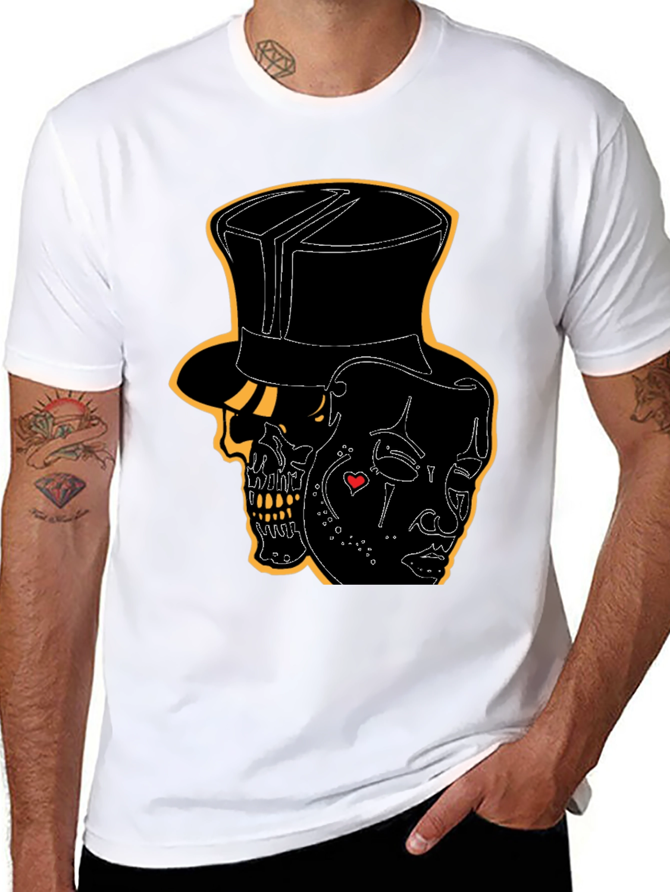 Skull & Mask Graphic Tee - Mens Black T-Shirt