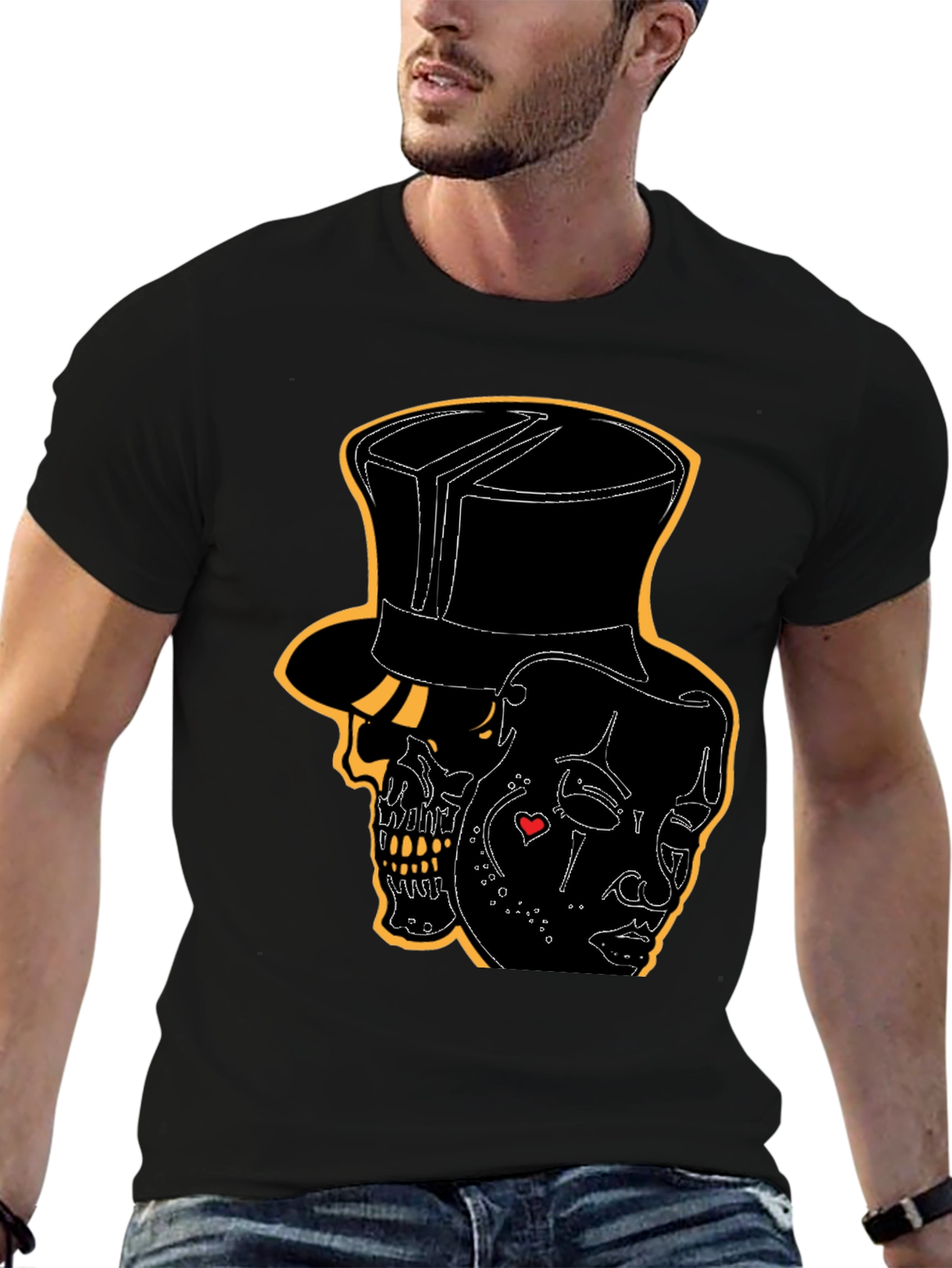 Skull & Mask Graphic Tee - Mens Black T-Shirt