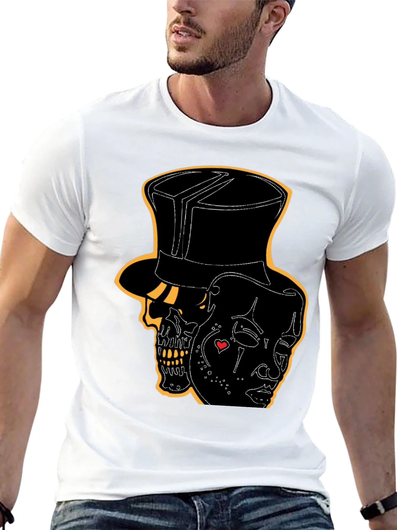 Skull & Mask Graphic Tee - Mens Black T-Shirt