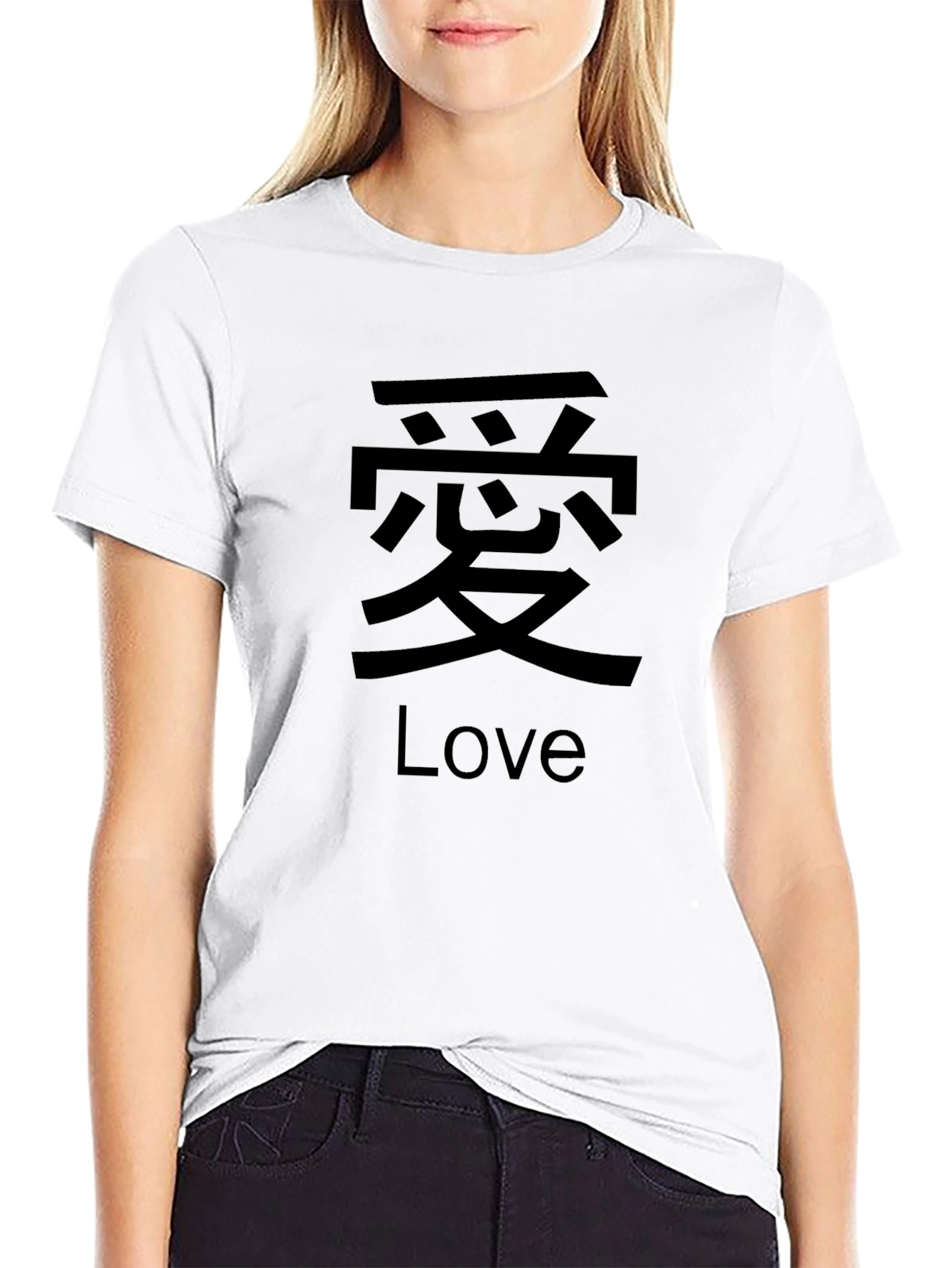 Love Kanji Graphic Black T-Shirt