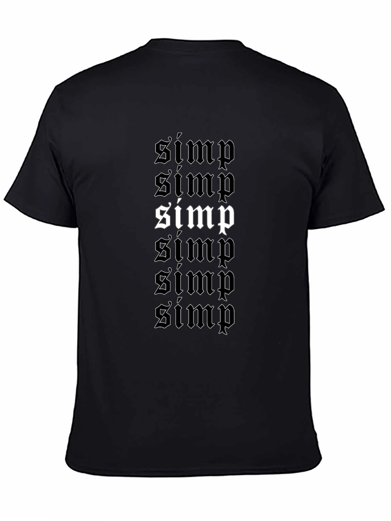Simp Graphic Print T-Shirt - Black