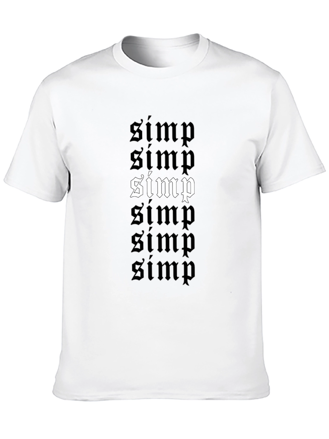 Simp Graphic Print T-Shirt - Black