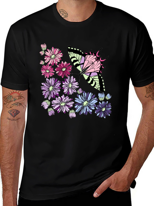 Butterfly Floral Graphic T-Shirt