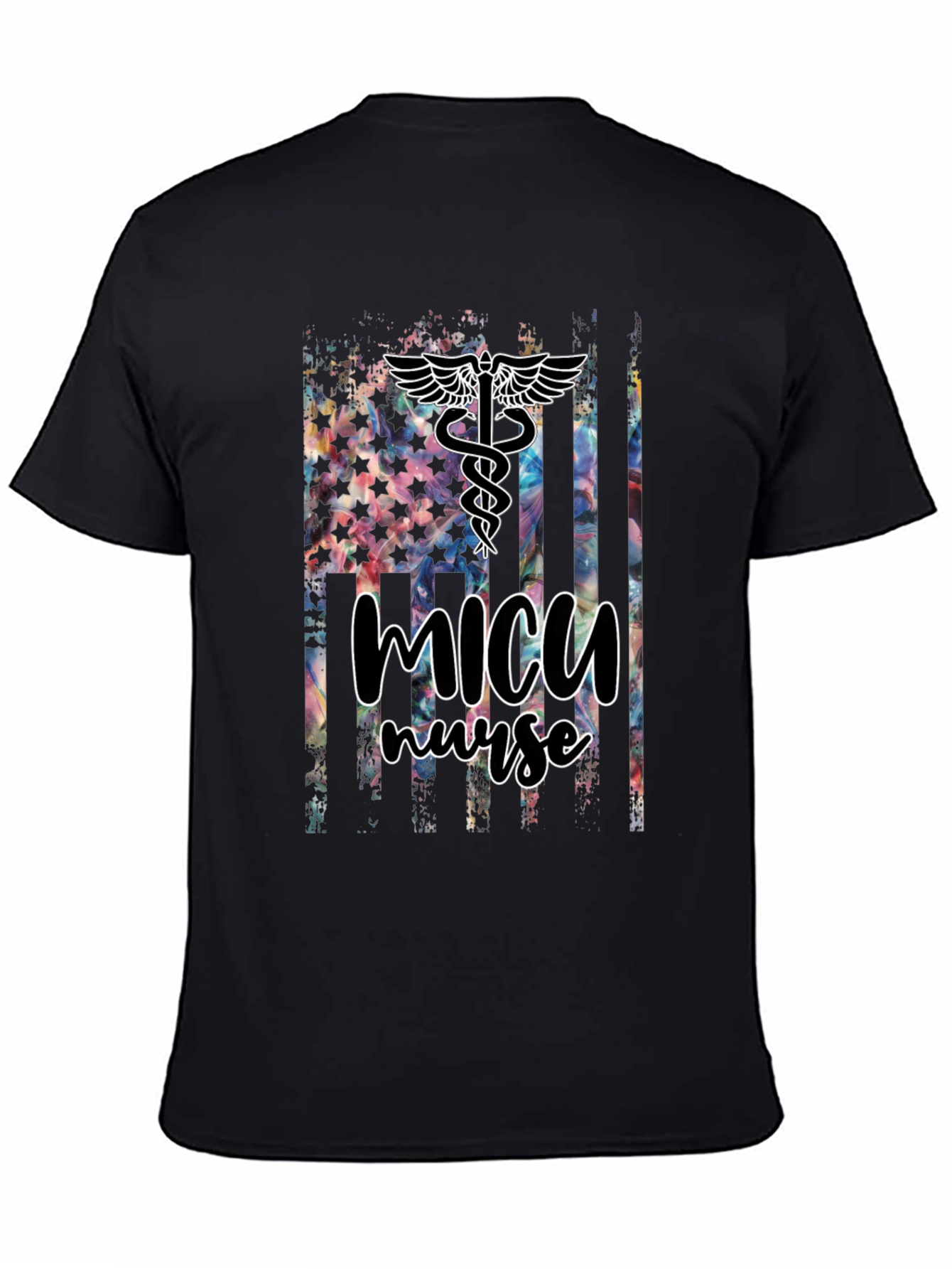 MICU Nurse American Flag T-Shirt