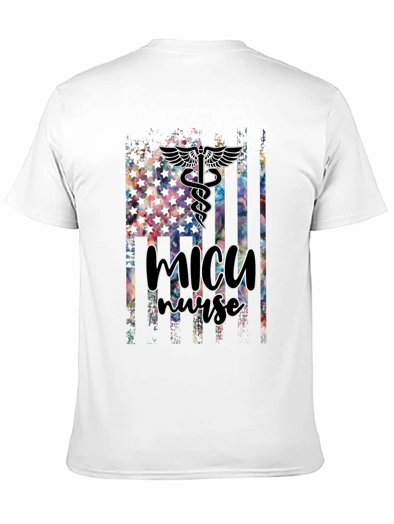 MICU Nurse American Flag T-Shirt