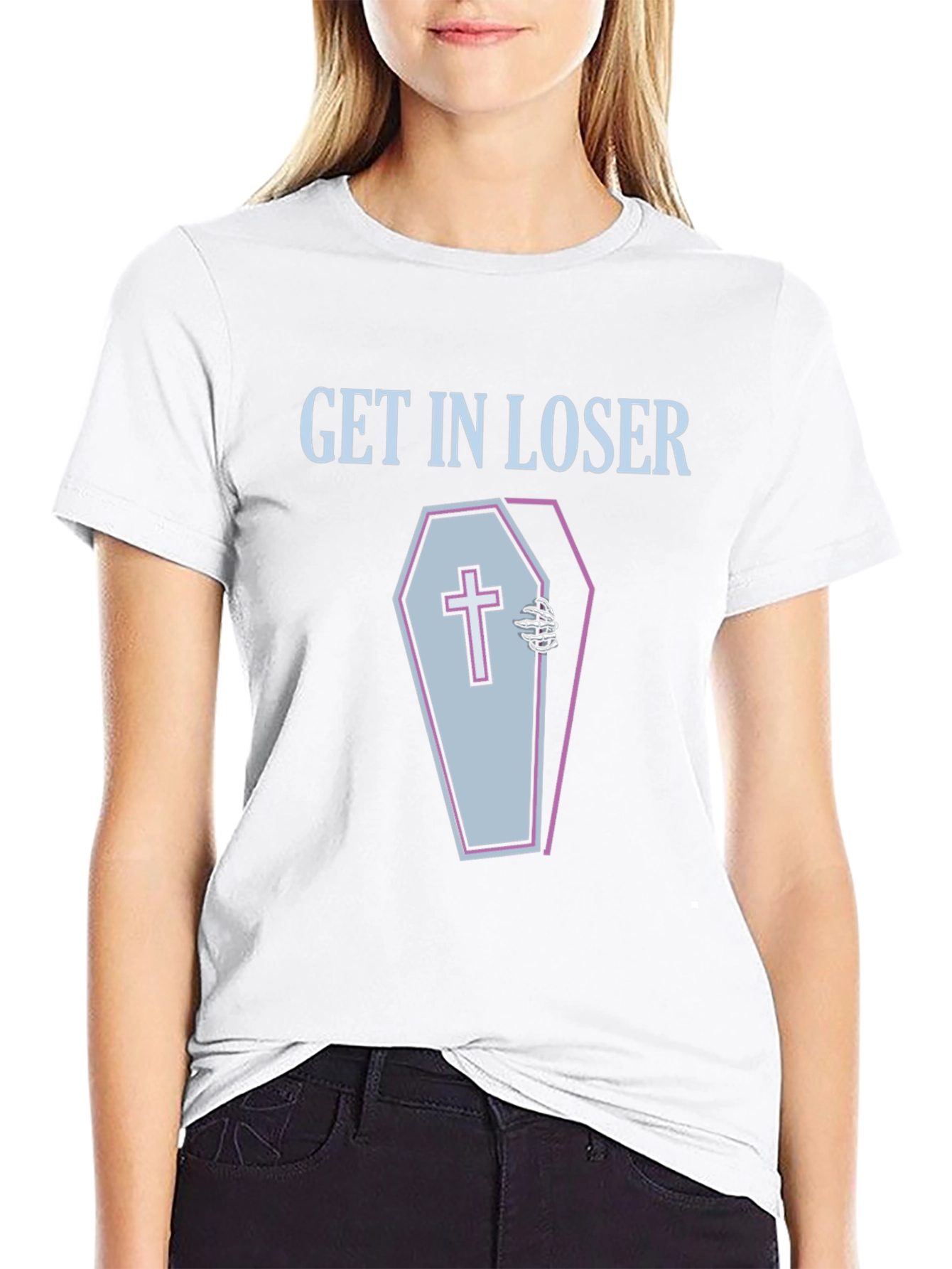 Get In Loser Coffin Graphic Tee - Spooky Season