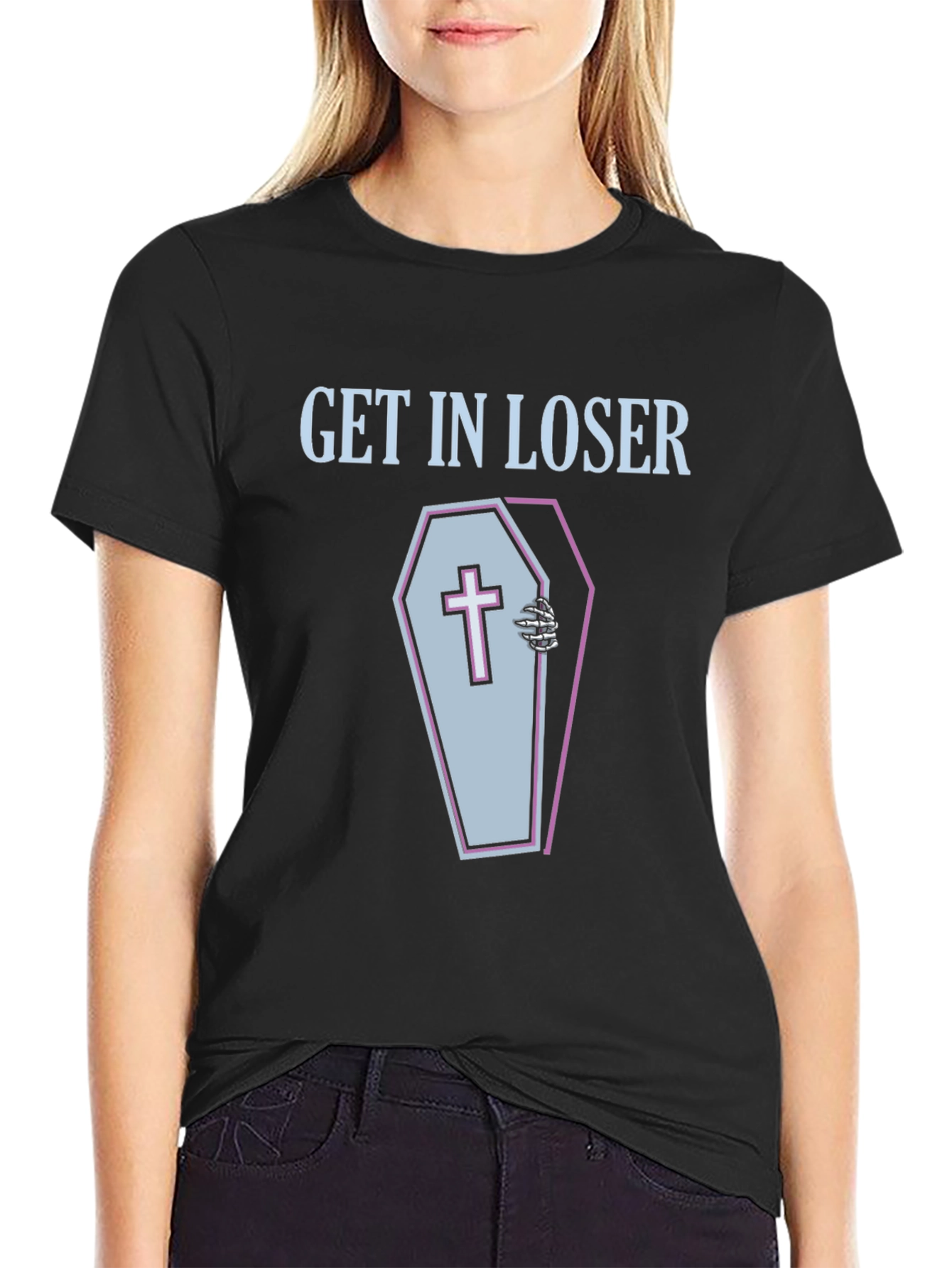 Get In Loser Coffin Graphic Tee - Spooky Season