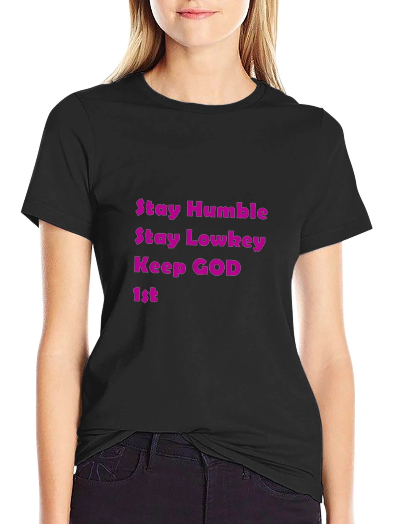 Stay Humble Graphic Tee - Black Casual T-Shirt