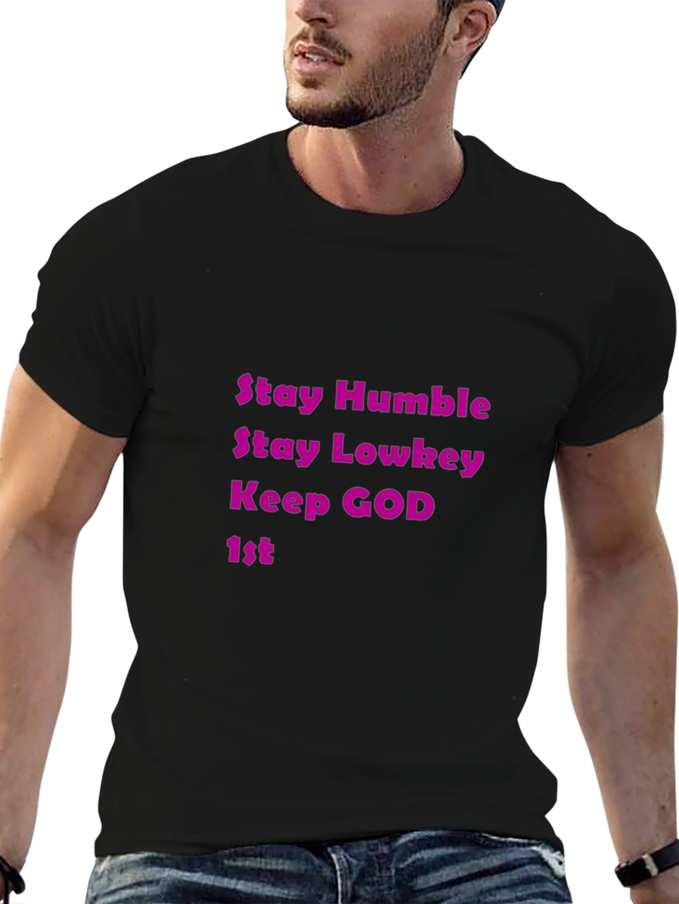 Stay Humble Graphic Tee - Black Casual T-Shirt