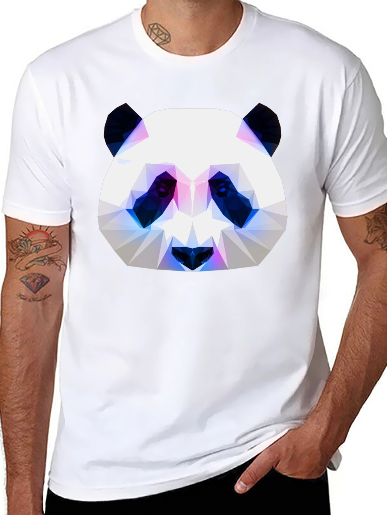 Geometric Panda T-Shirt - Modern Graphic Tee
