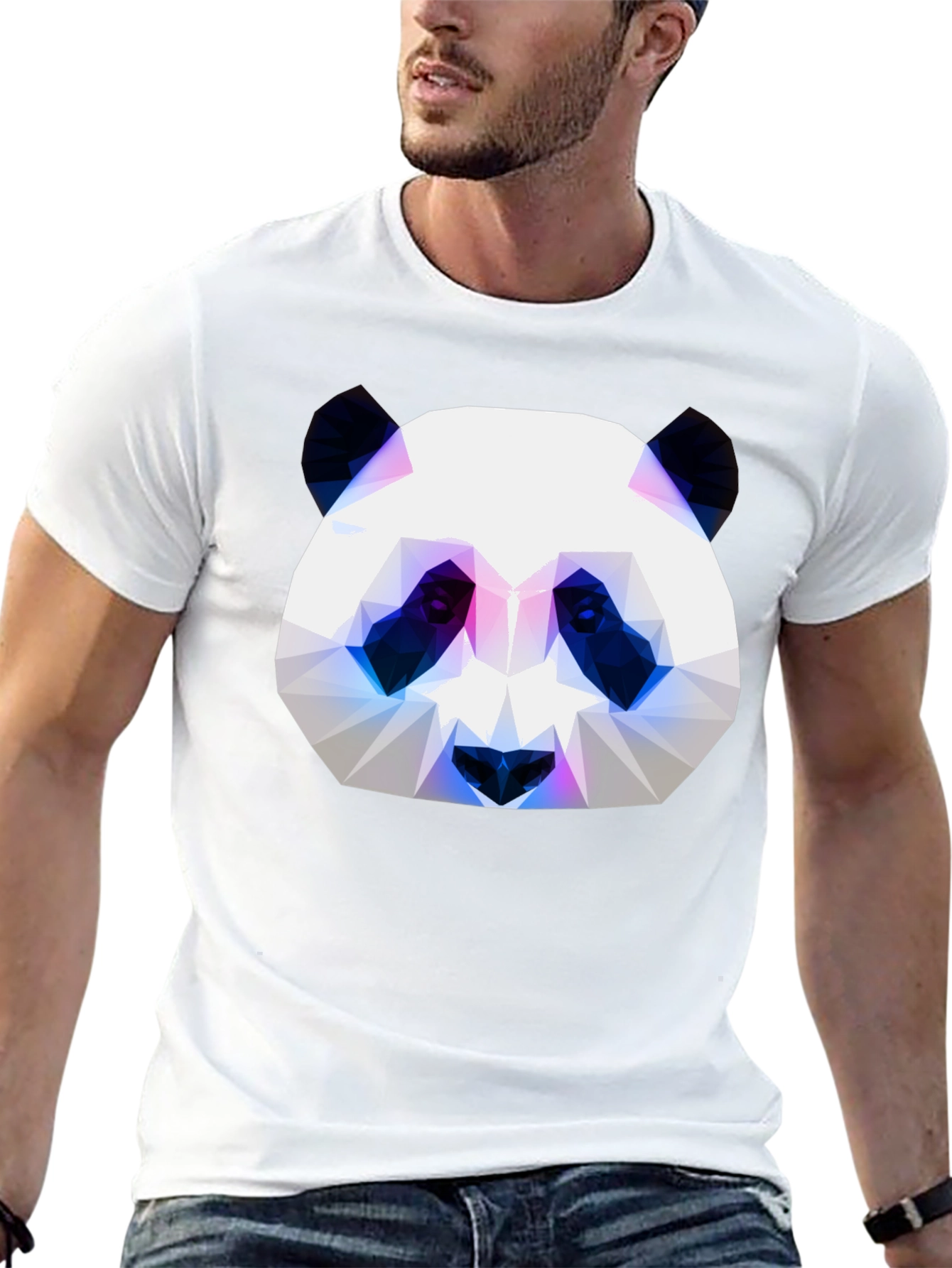 Geometric Panda T-Shirt - Modern Graphic Tee