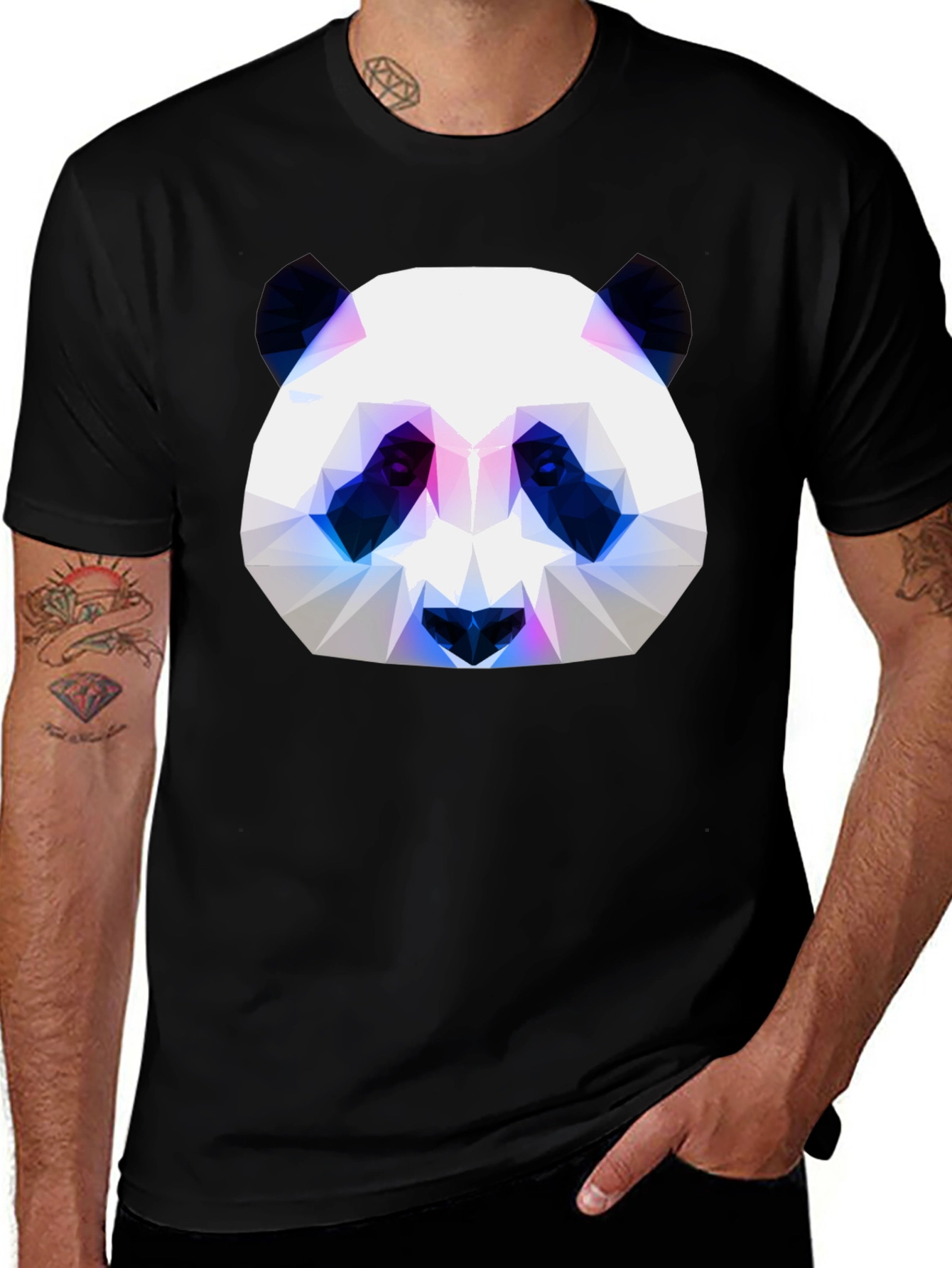 Geometric Panda T-Shirt - Modern Graphic Tee