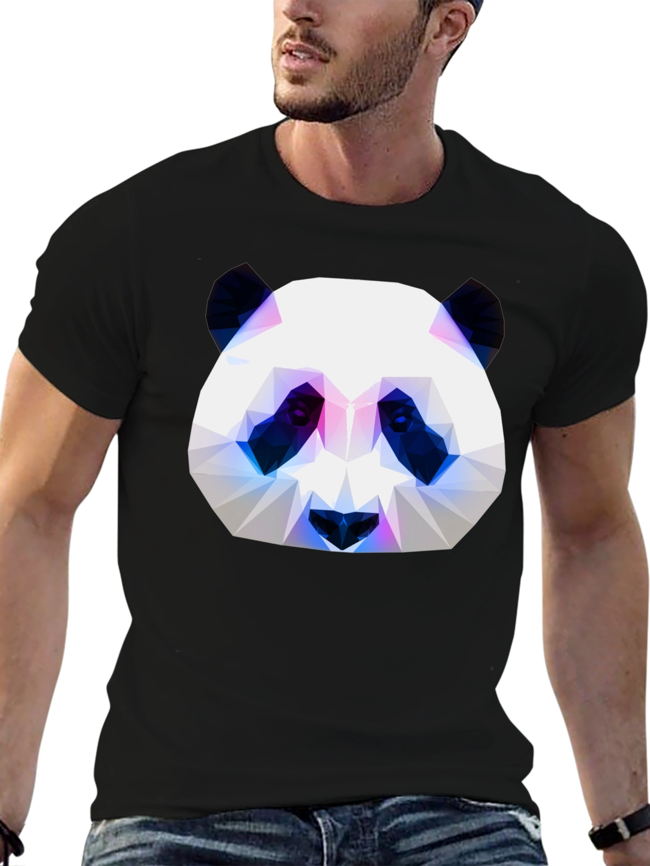 Geometric Panda T-Shirt - Modern Graphic Tee