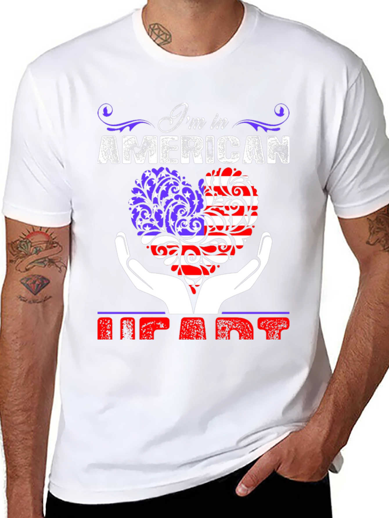 American Heart Patriotic Graphic T-Shirt