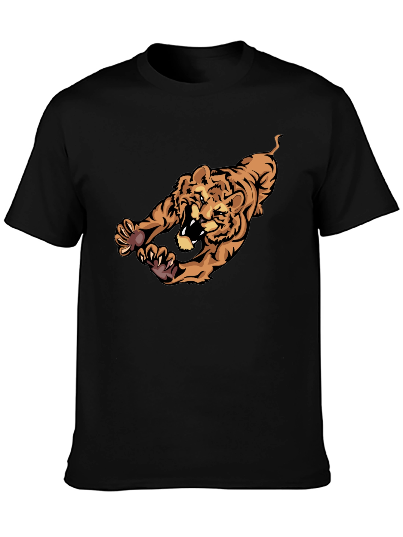 Tiger Graphic Black T-Shirt - Mens Casual Wear