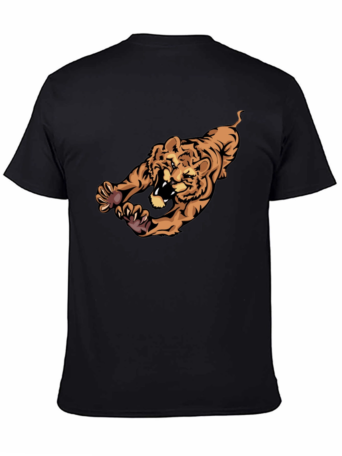 Tiger Graphic Black T-Shirt - Mens Casual Wear
