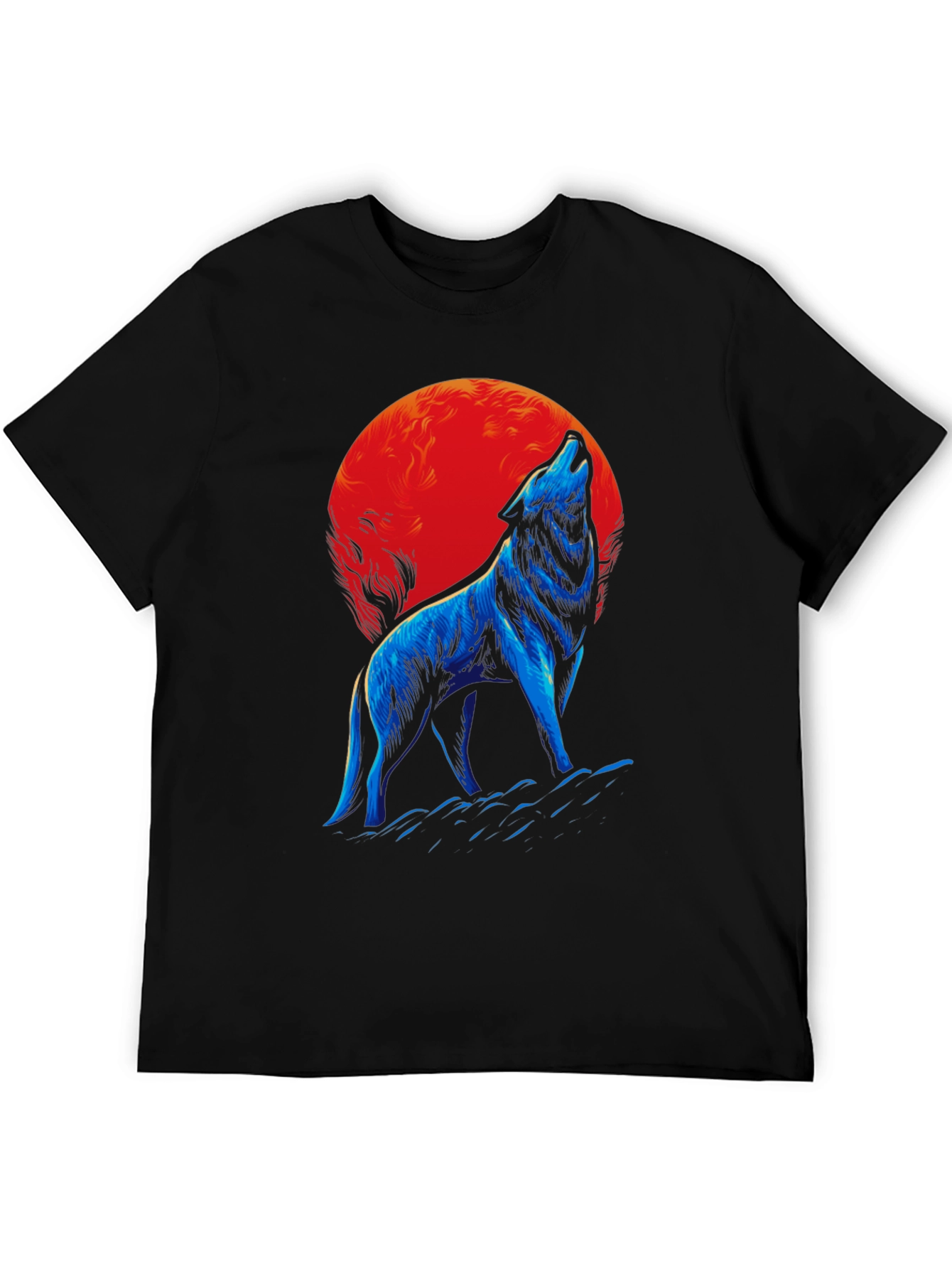 Wolf Howling at Moon Graphic T-Shirt