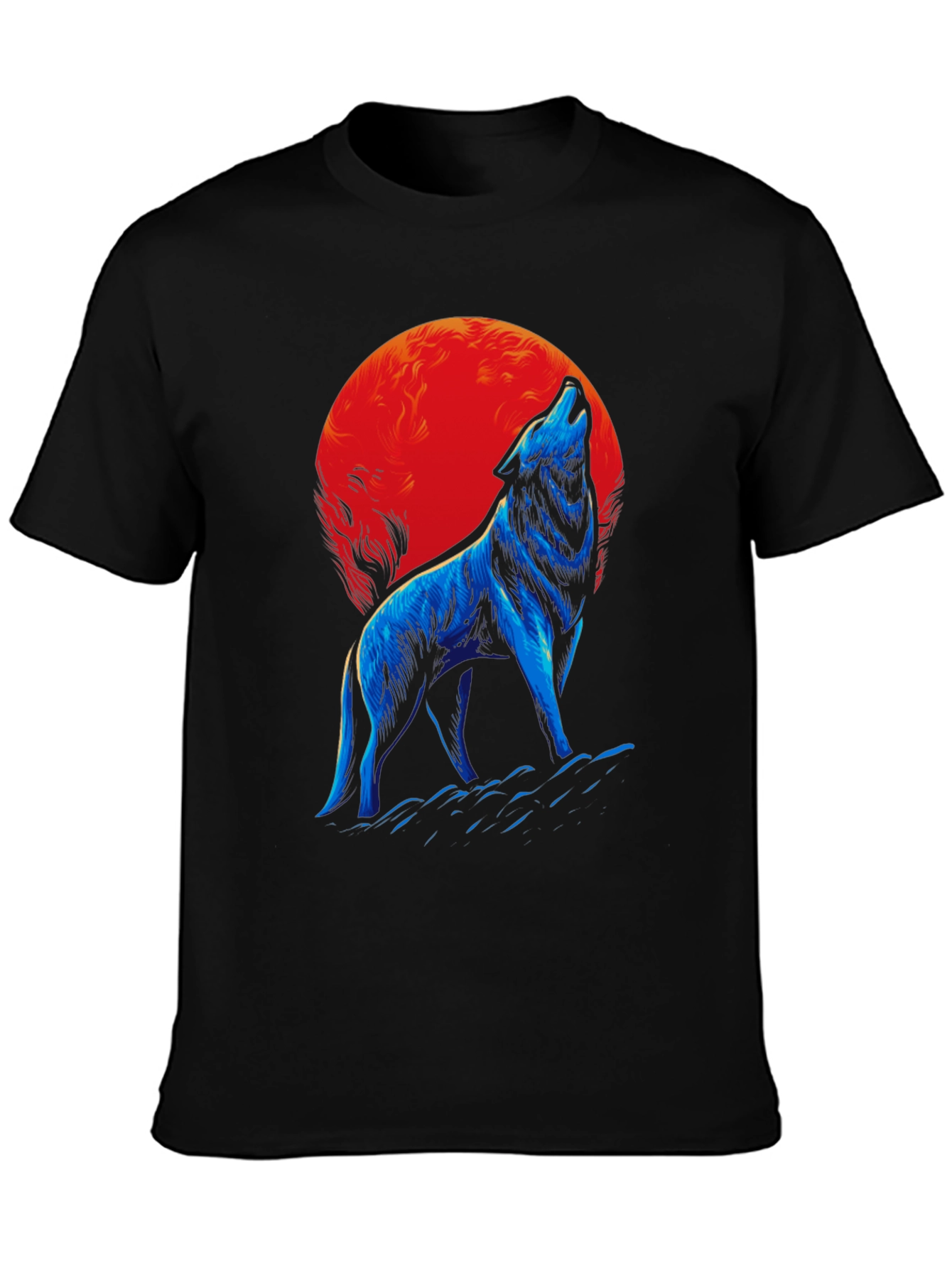 Wolf Howling at Moon Graphic T-Shirt
