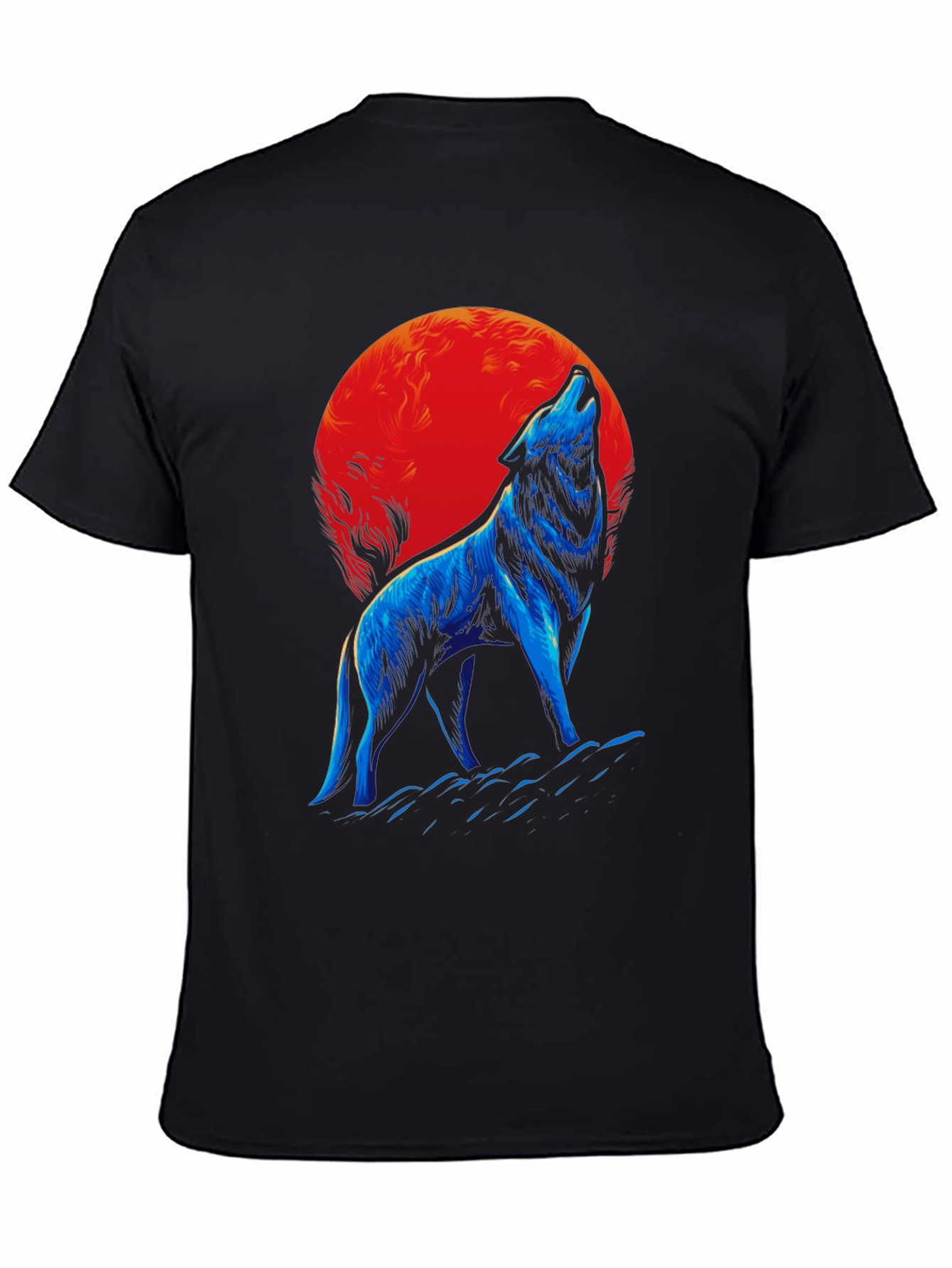 Wolf Howling at Moon Graphic T-Shirt