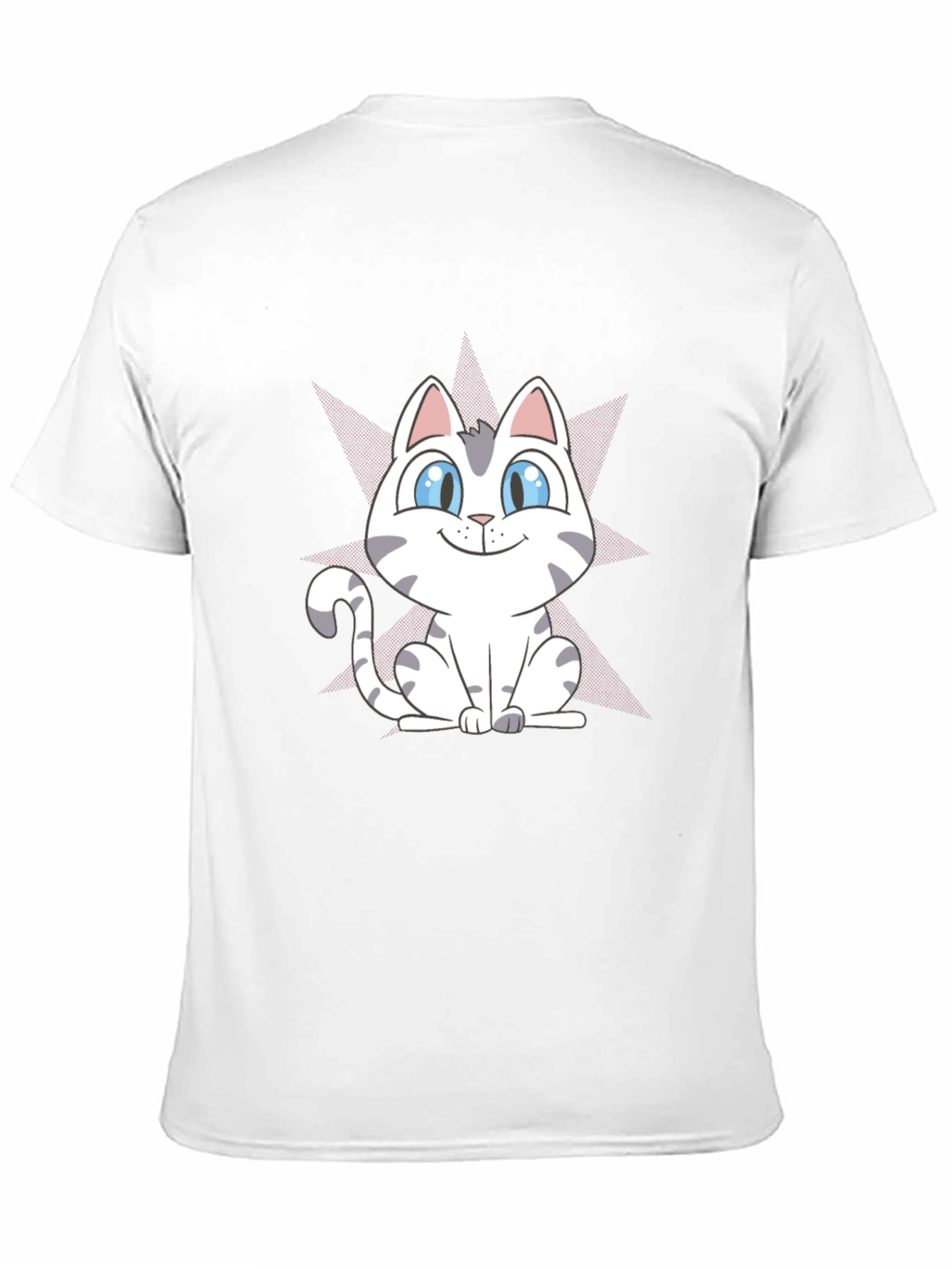 Cute Cartoon Cat Graphic Tee - Black