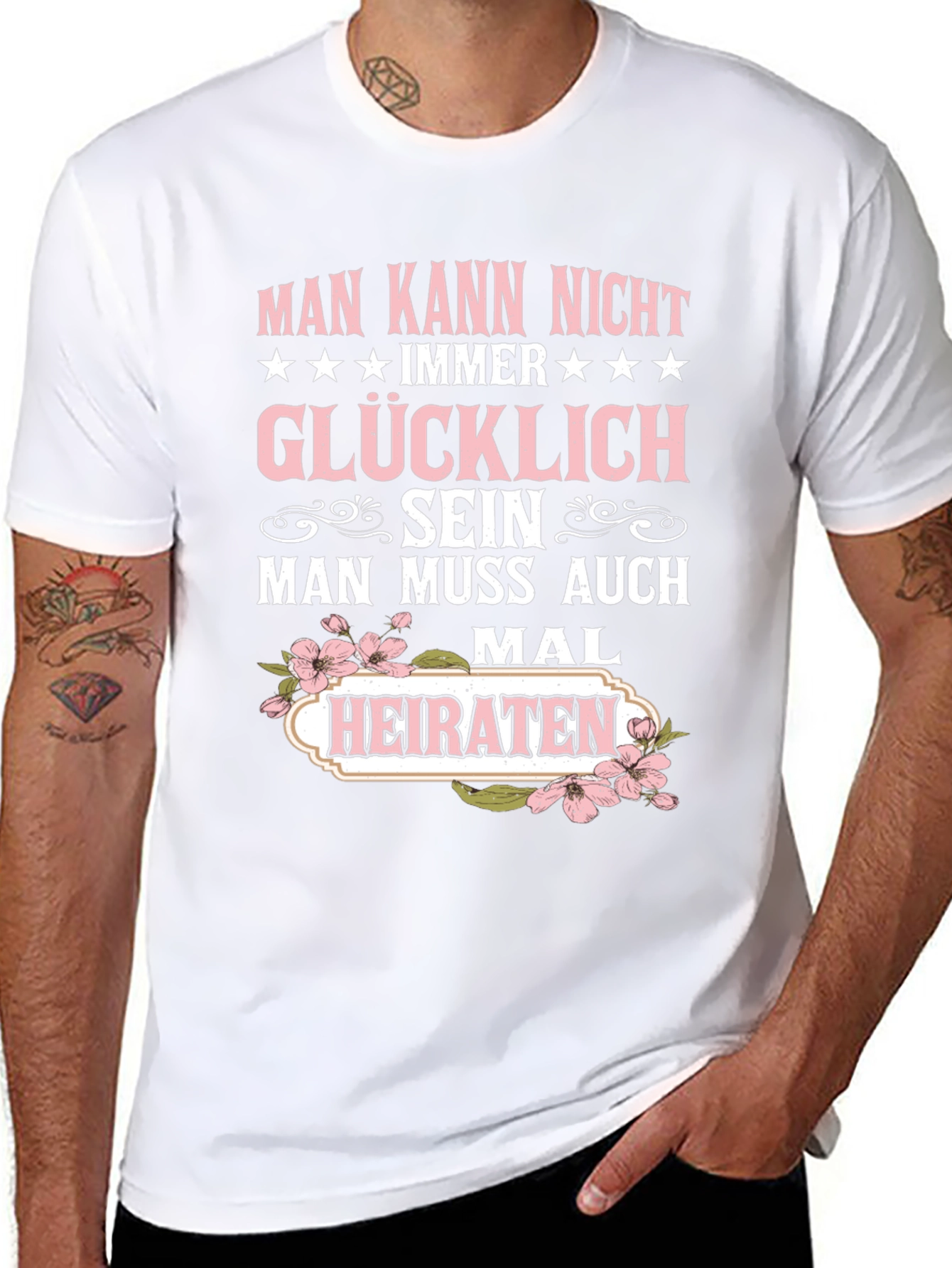 Funny German Wedding T-Shirt - Glücklich Heiraten